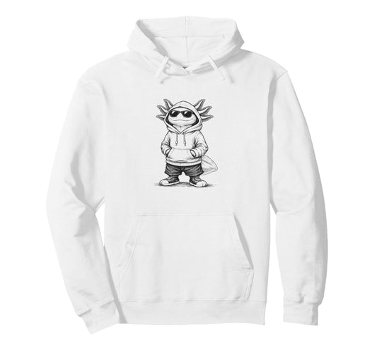 Axolotl Sunglasses Street Funny Hoodie - Unique Graphic for Adults - T-Shirt, Sweatshirt, Hoodie
