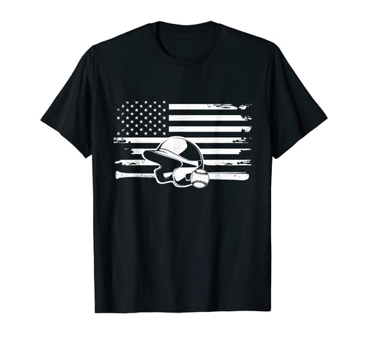 American Flag Baseball Baseball T-Shirt - Streetwear Style Men Women - T-Shirt, Sweatshirt, Hoodie