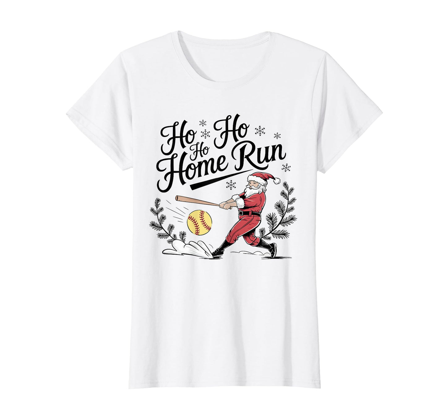 Ho Ho Ho Home Run Santa Softball T-Shirt - Fun Novelty Design Unisex - T-Shirt, Sweatshirt, Hoodie