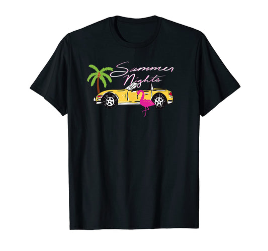 80S Summer Nights Y2K Aesthetic Malibu T-Shirt - Fun Novelty Design Unisex - T-Shirt, Sweatshirt, Hoodie