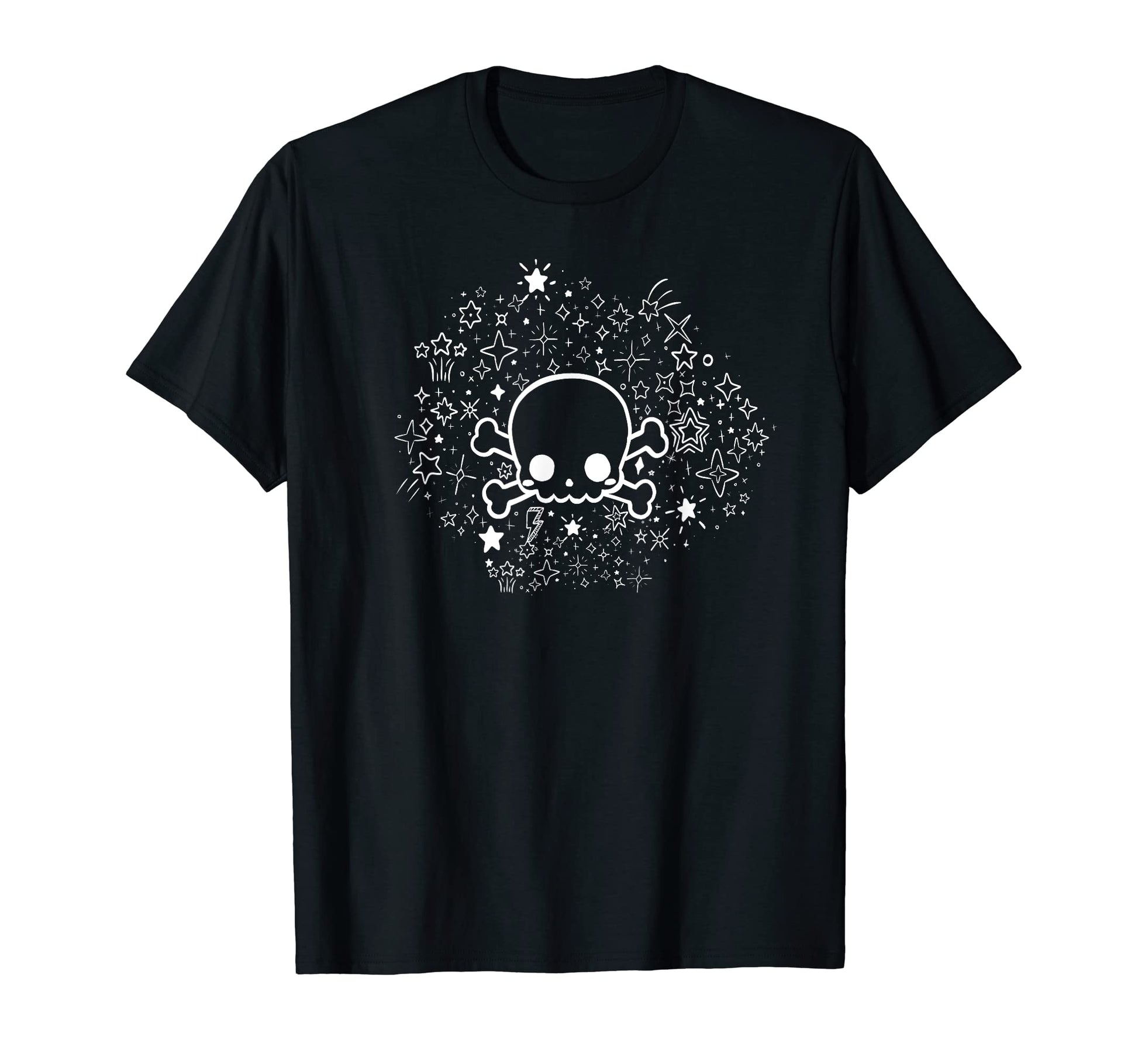 Kawaii Skull Face Star Y2K Aesthetic T-Shirt - Aesthetic Graphic Men Women - T-Shirt, Sweatshirt, Hoodie