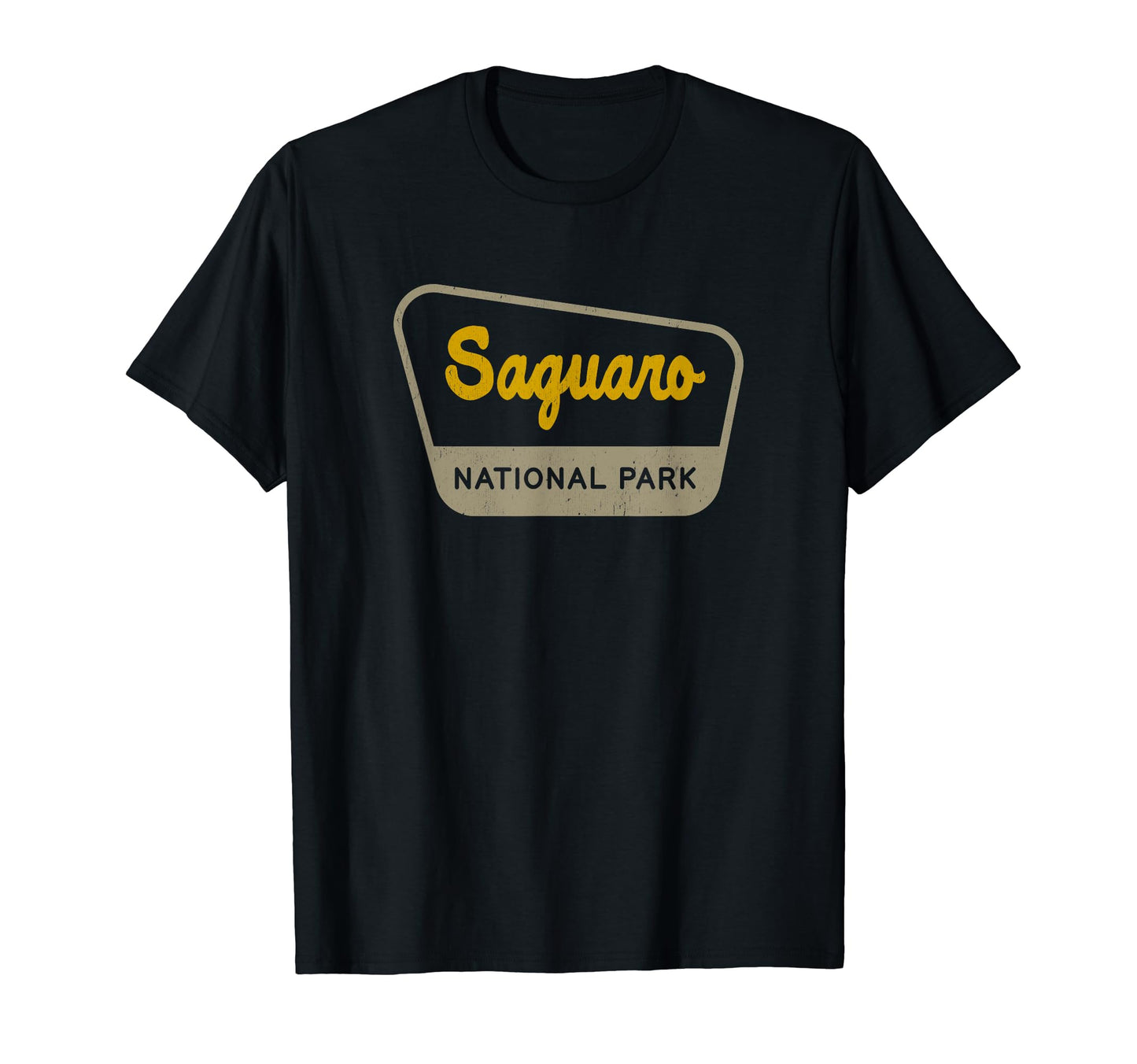 Saguaro National Park Two Tone Sign T-Shirt - Minimalist Print Unisex - T-Shirt, Sweatshirt, Hoodie