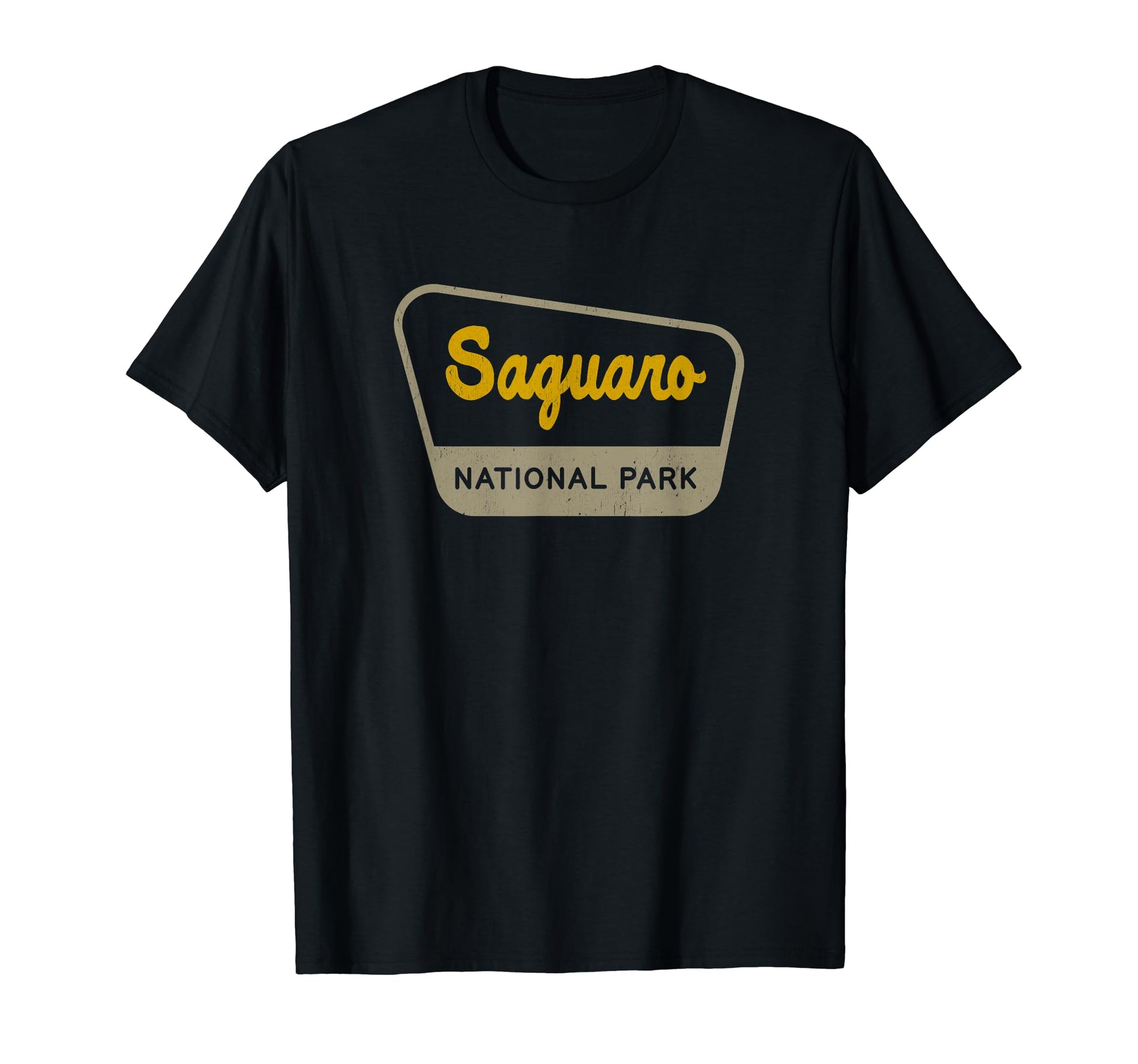 Saguaro National Park Two Tone Sign T-Shirt - Minimalist Print Unisex - T-Shirt, Sweatshirt, Hoodie
