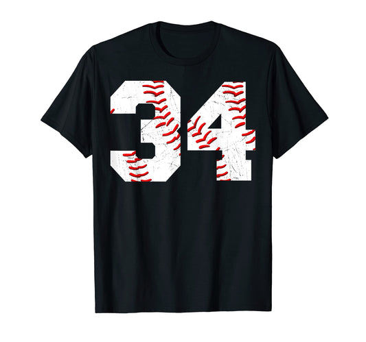 34 Birthday Baseball Theme Bday Party T-Shirt - Custom Art Print Men Women - T-Shirt, Sweatshirt, Hoodie