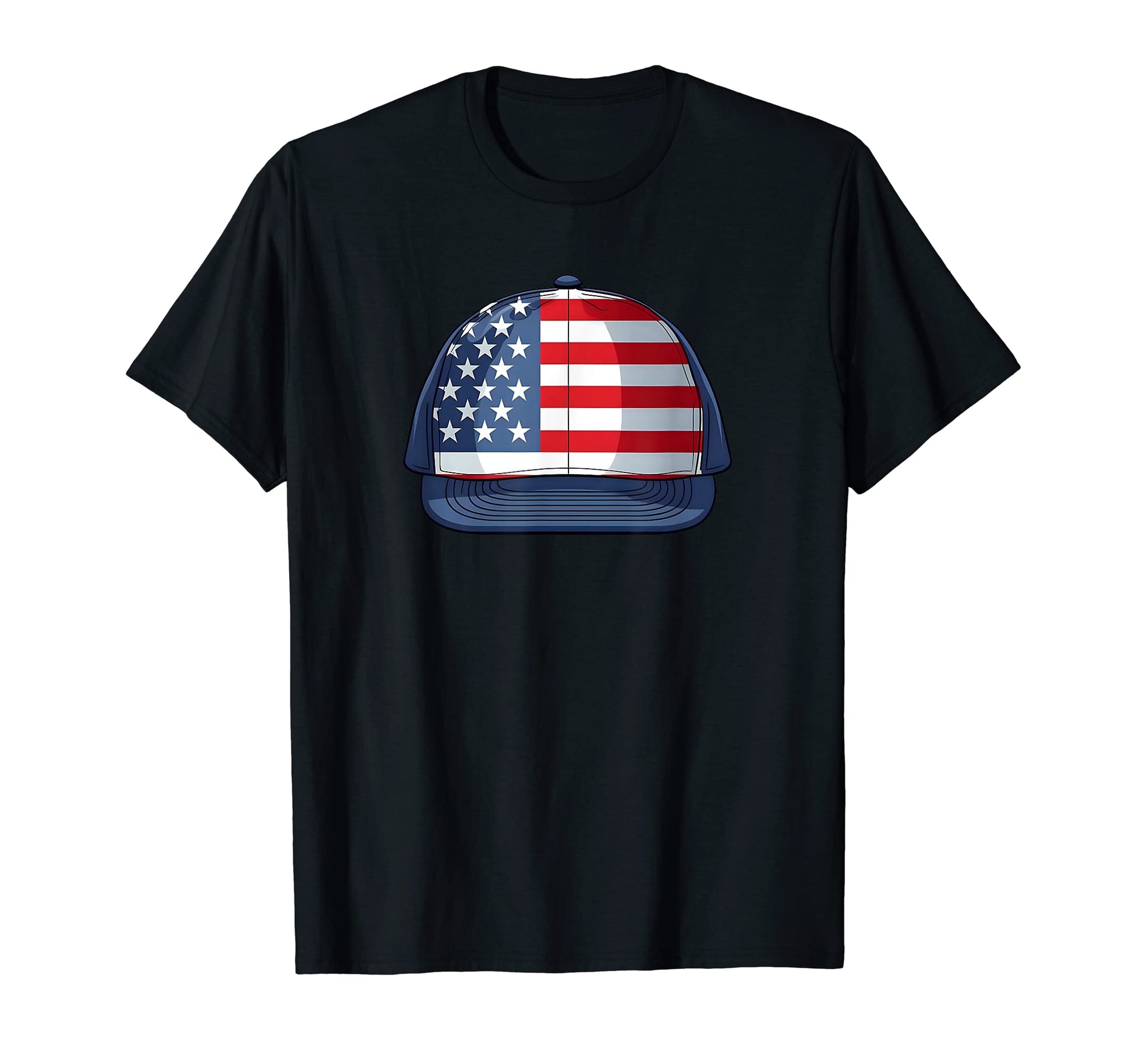 American Base Cap 4Th July Baseball T-Shirt - Custom Art Print Men Women - T-Shirt, Sweatshirt, Hoodie