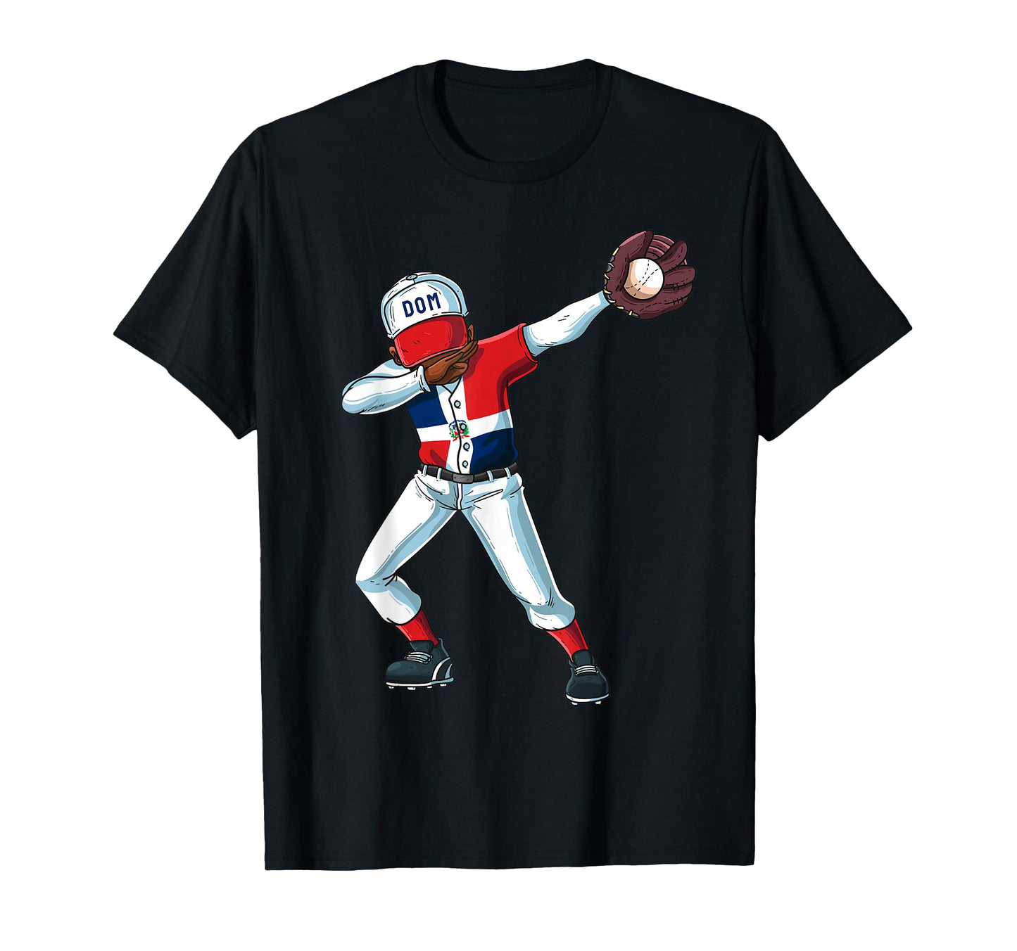 Baseball Dabbing Dominican Republic Player T-Shirt - Unique Graphic Unisex - T-Shirt, Sweatshirt, Hoodie