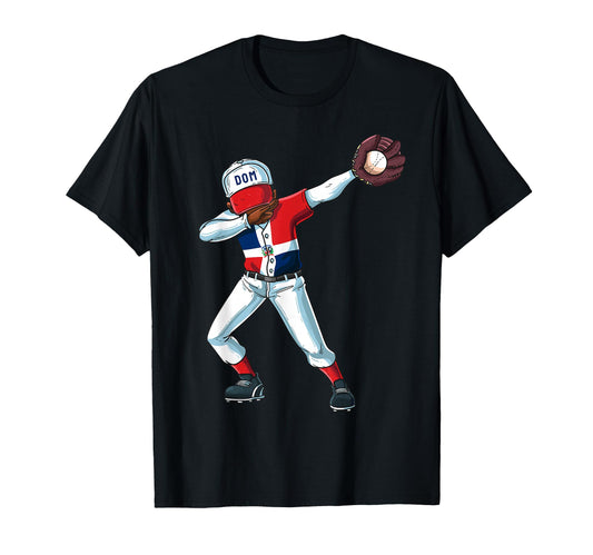 Baseball Dabbing Dominican Republic Player T-Shirt - Unique Graphic Unisex - T-Shirt, Sweatshirt, Hoodie