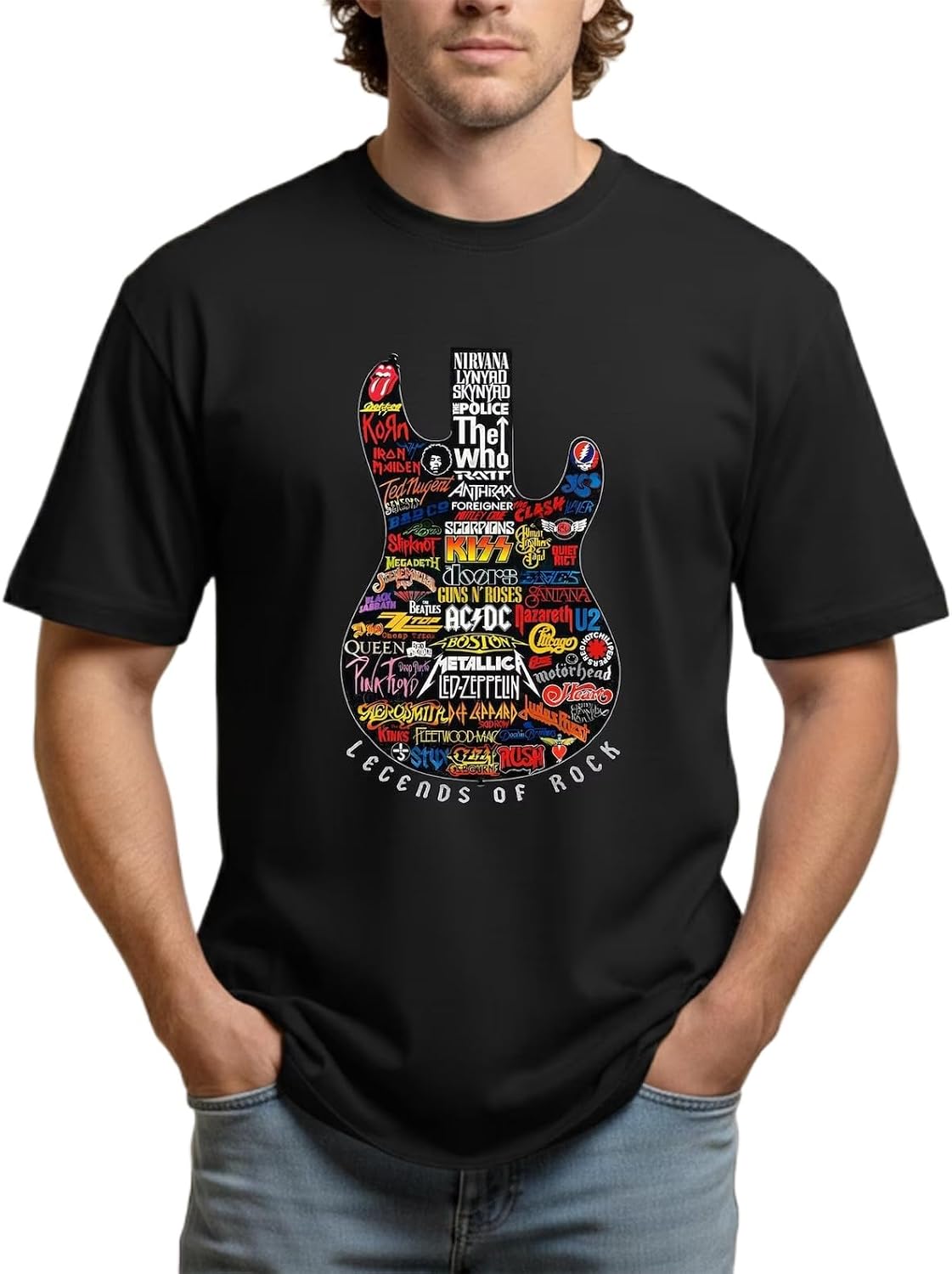 Legends of Rock Graphic Vintage Guitar Design Unisex - Adult & Kids T-Shirts, Sweatshirts & Hoodies apparel design preview 1