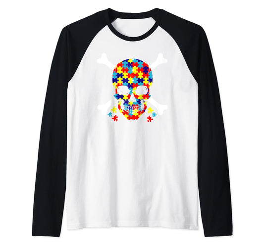 Autism Skull Cross Bones Autistic Sweatshirt - Custom Art Print Men Women - T-Shirt, Sweatshirt, Hoodie