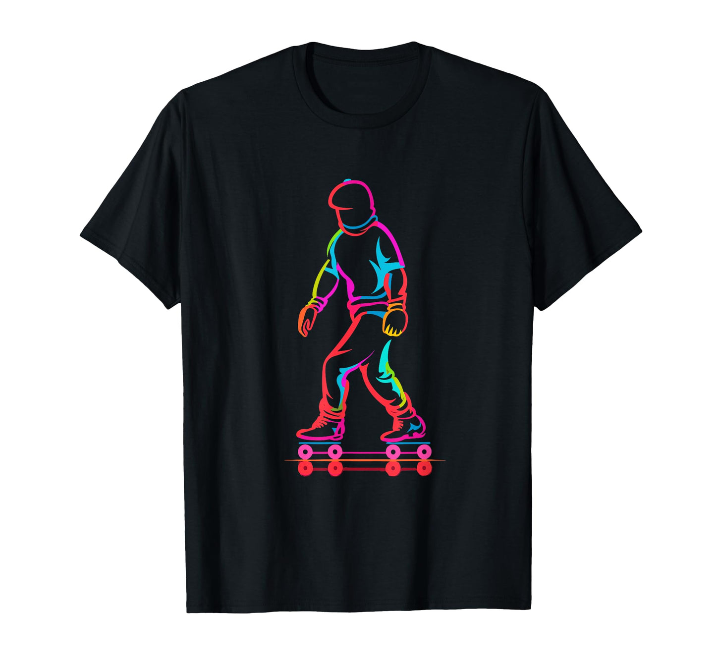 Roller Skater Sketch Retrowave T-Shirt - Casual Everyday Wear Men Women - T-Shirt, Sweatshirt, Hoodie