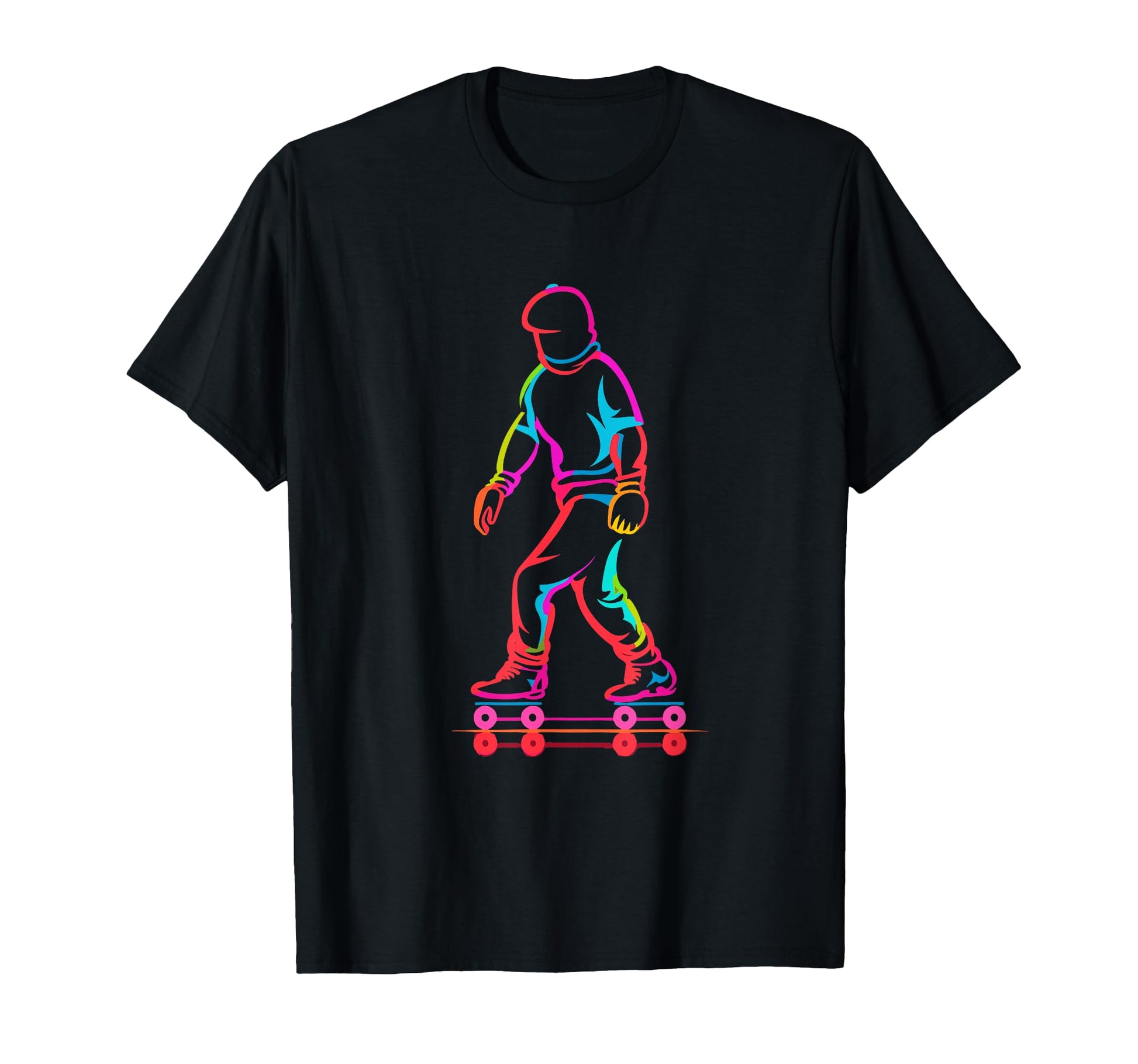Roller Skater Sketch Retrowave T-Shirt - Casual Everyday Wear Men Women - T-Shirt, Sweatshirt, Hoodie