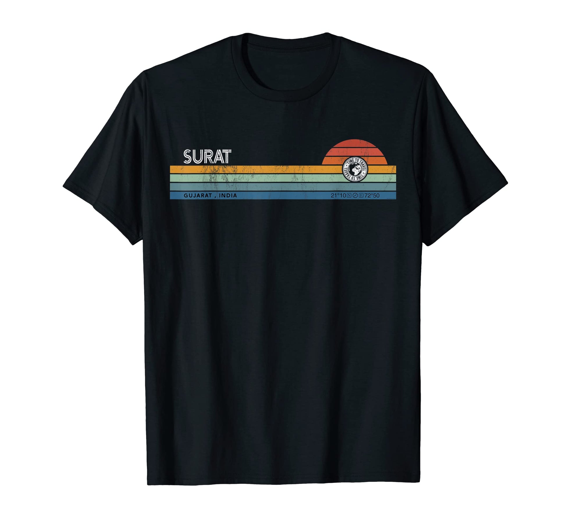 Surat Gujarat India Sunset Rainbow T-Shirt - Aesthetic Graphic Men Women - T-Shirt, Sweatshirt, Hoodie