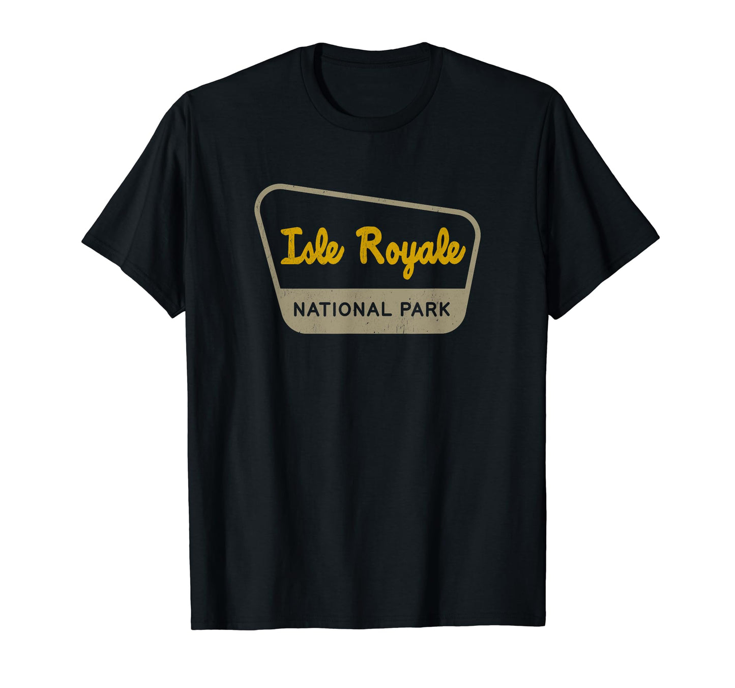 Isle Royale National Park Two Tone Sign T-Shirt - Custom Art Print Unisex - T-Shirt, Sweatshirt, Hoodie