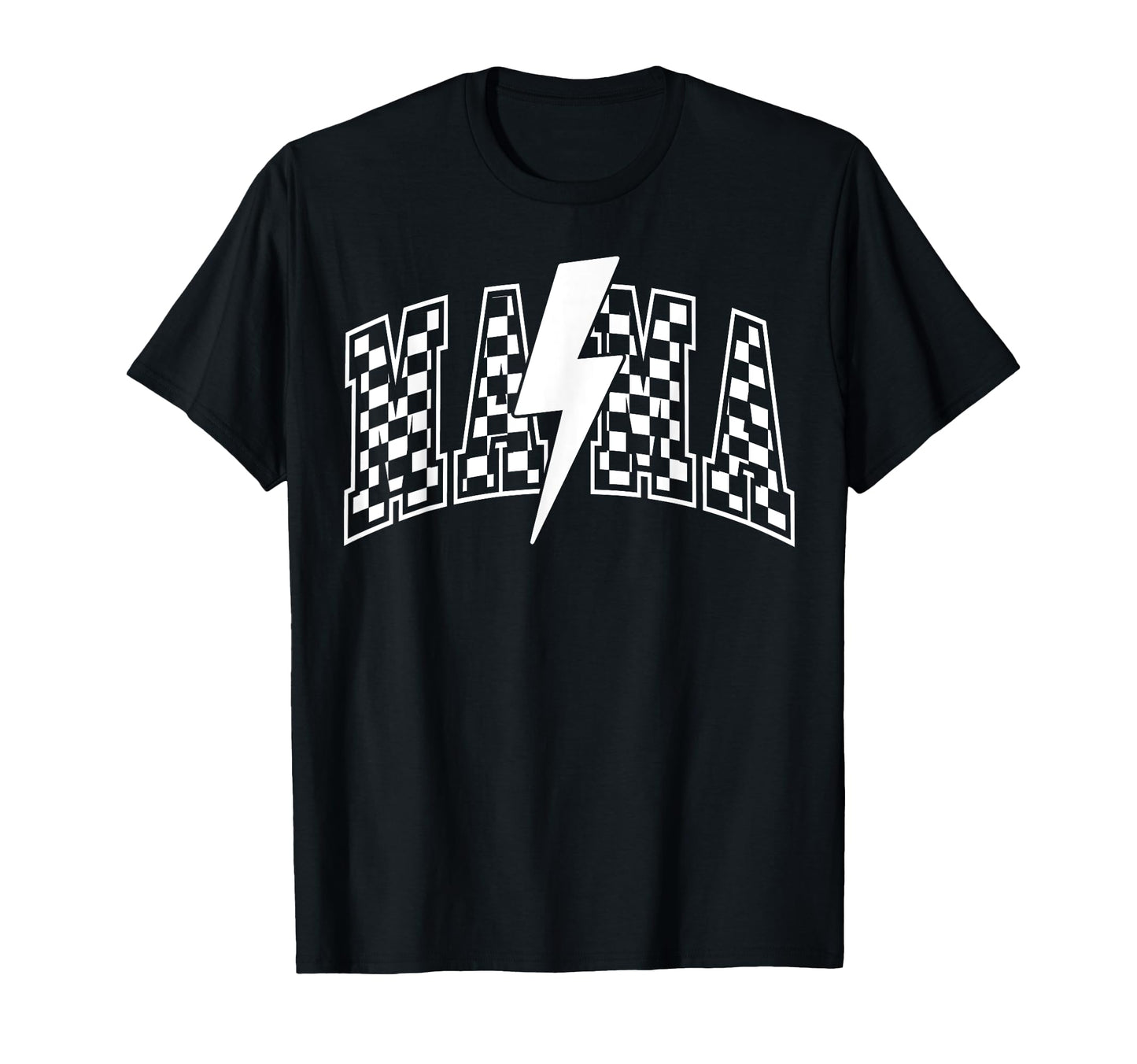 Mama Lightning Bolt Checkered T-Shirt - Streetwear Style for Adults - T-Shirt, Sweatshirt, Hoodie