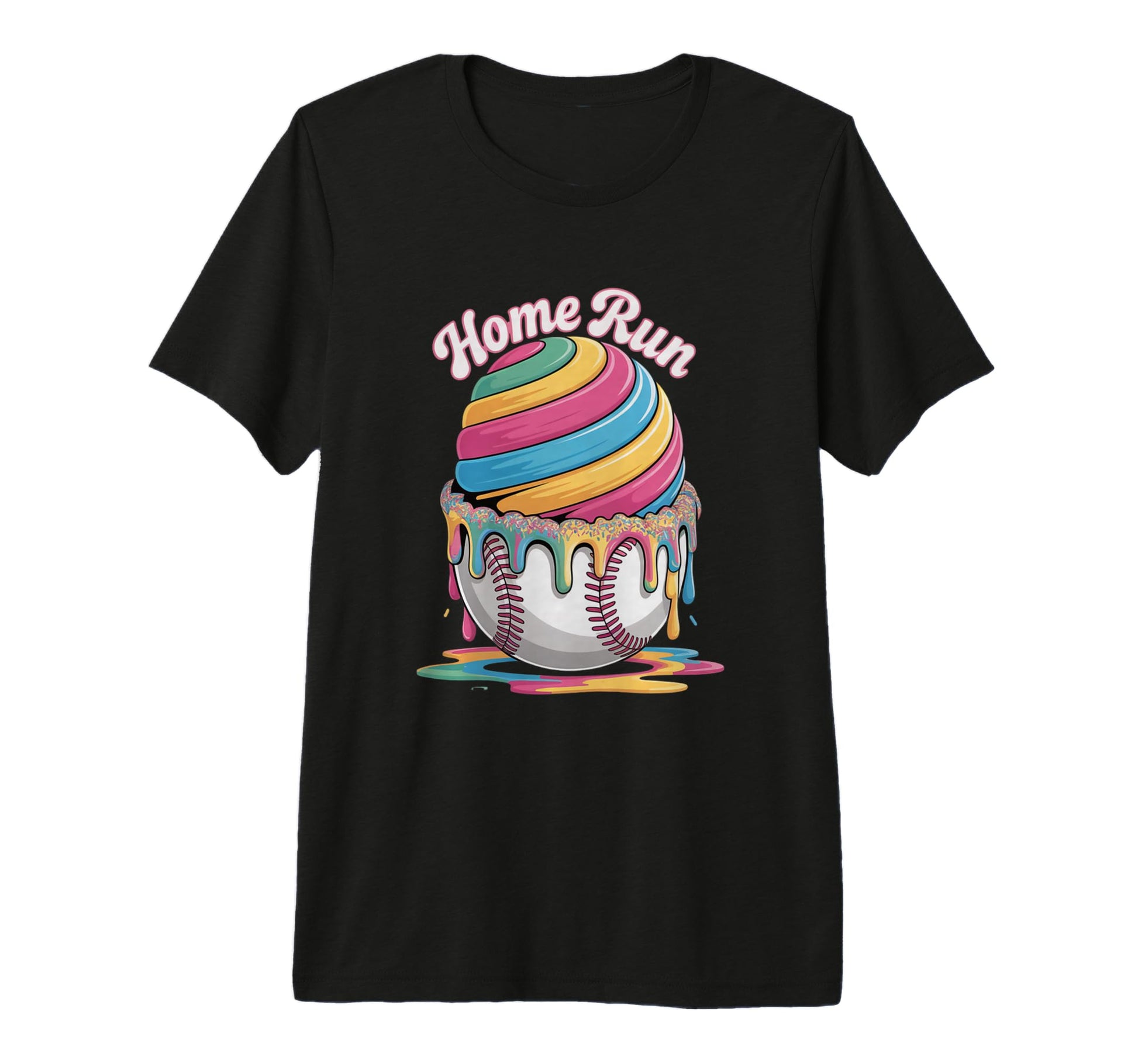 Home Run Baseball Ice Cream Outfit T-Shirt - Aesthetic Graphic Unisex - T-Shirt, Sweatshirt, Hoodie