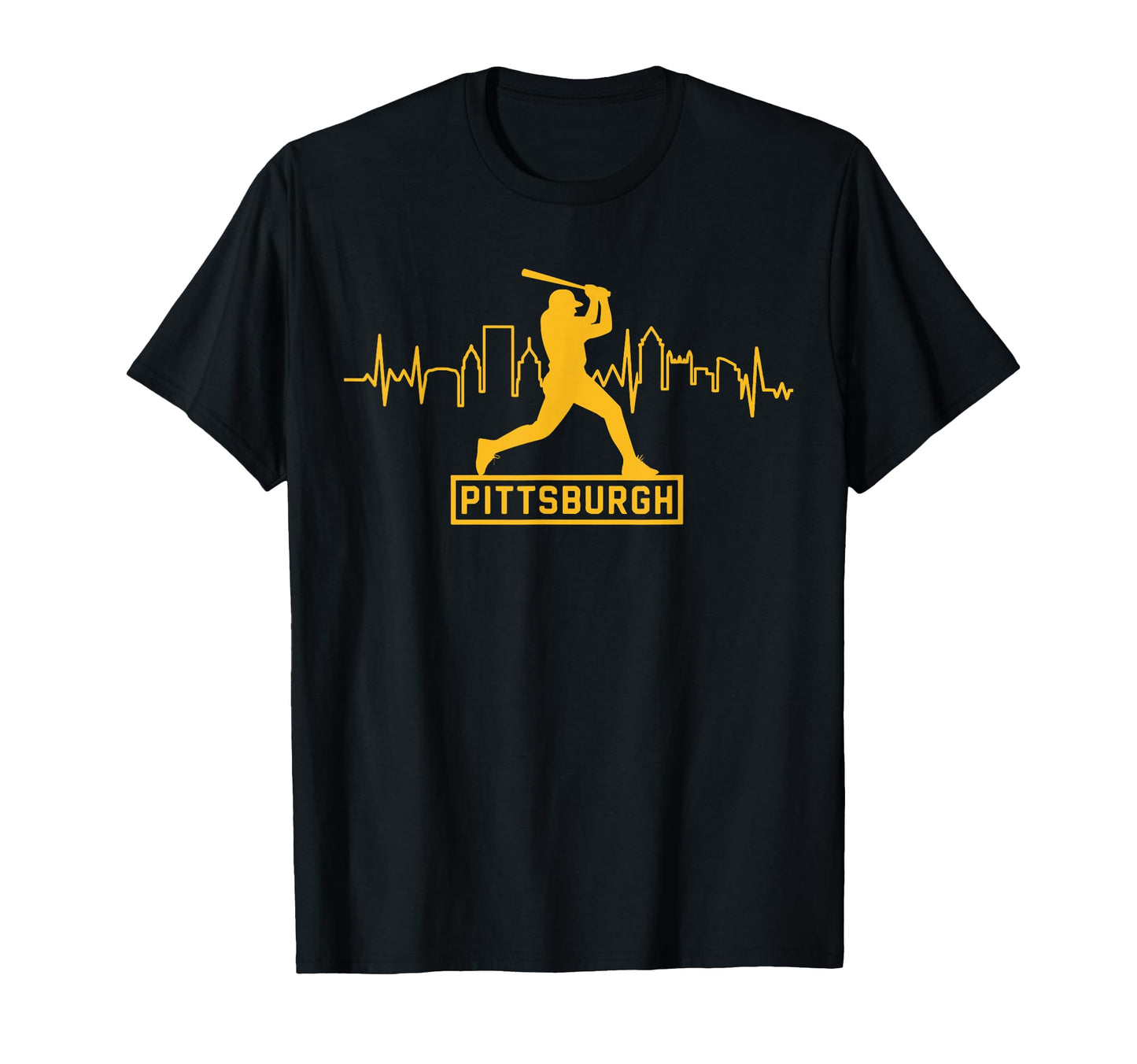Pittsburgh Lovers Skyline Baseball T-Shirt - Custom Art Print Unisex - T-Shirt, Sweatshirt, Hoodie