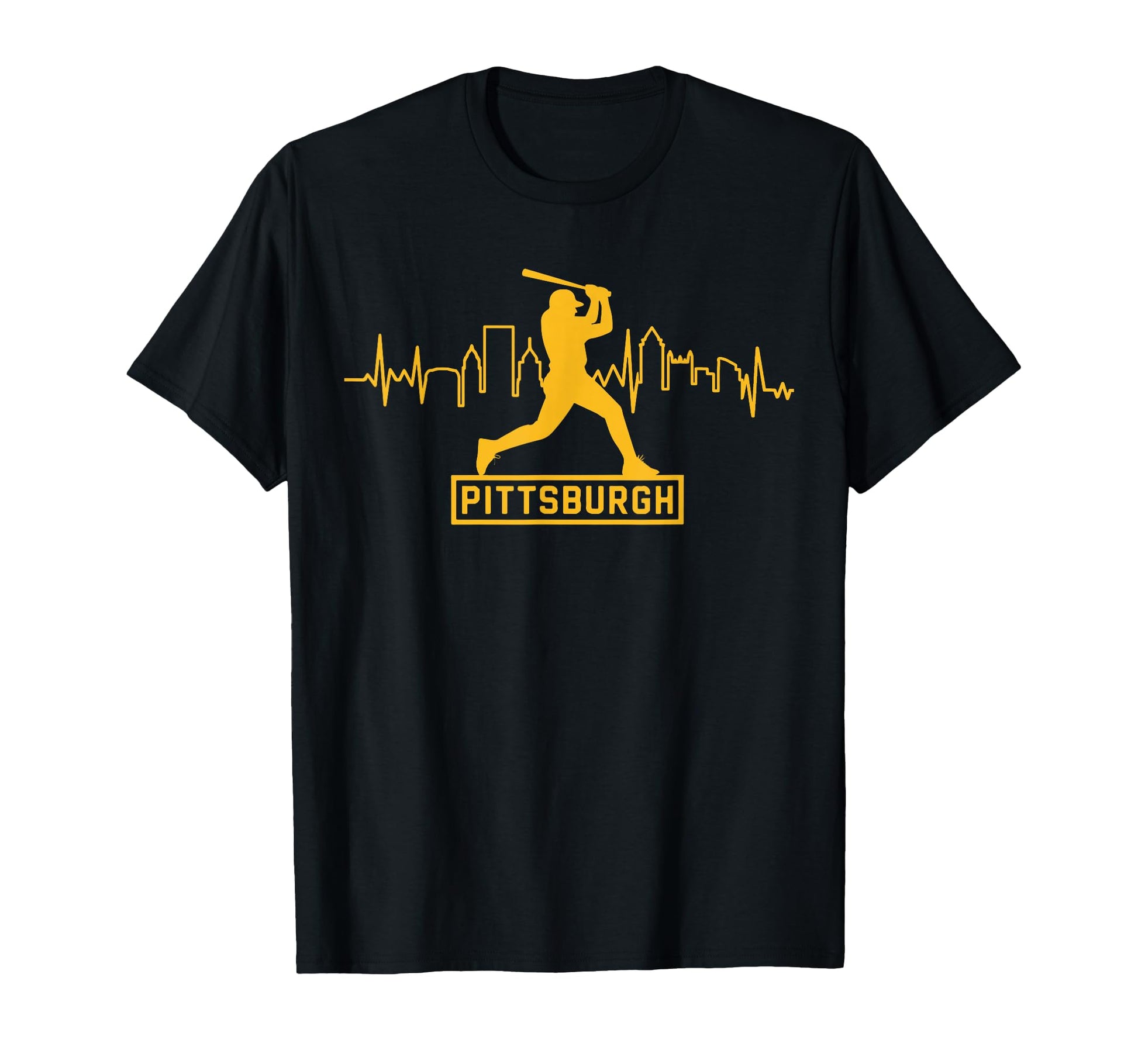 Pittsburgh Lovers Skyline Baseball T-Shirt - Custom Art Print Unisex - T-Shirt, Sweatshirt, Hoodie