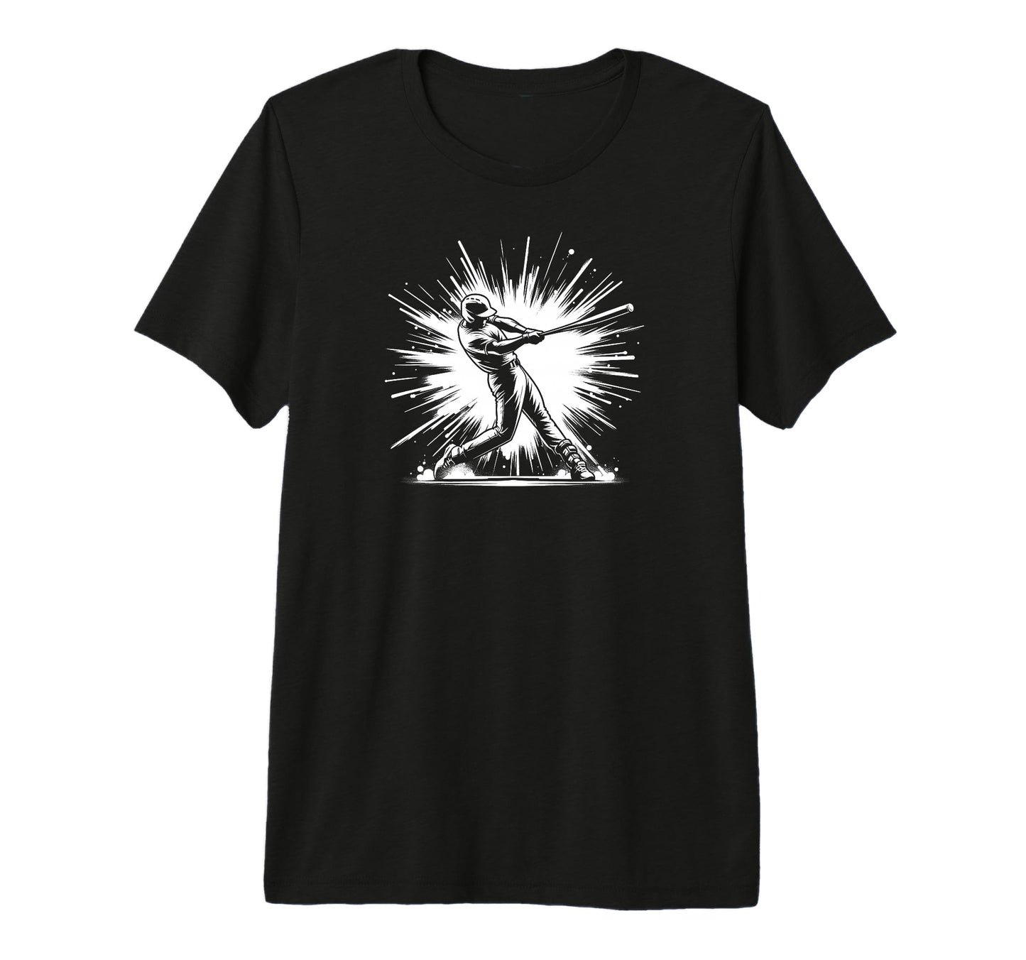 Silhouette Baseball Player Hitting Home T-Shirt - Unique Graphic Unisex - T-Shirt, Sweatshirt, Hoodie