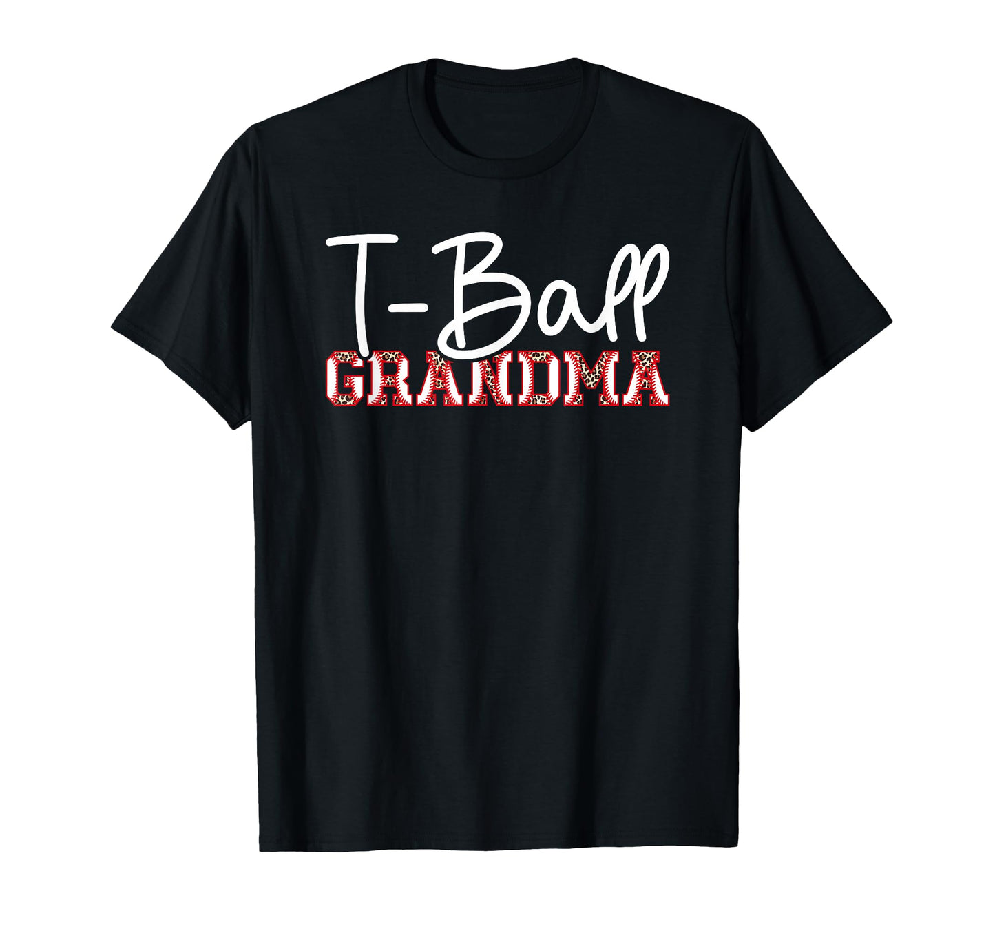 T Ball Grandma Leopard Baseball T Ball T-Shirt - Graphic Print Men Women - T-Shirt, Sweatshirt, Hoodie