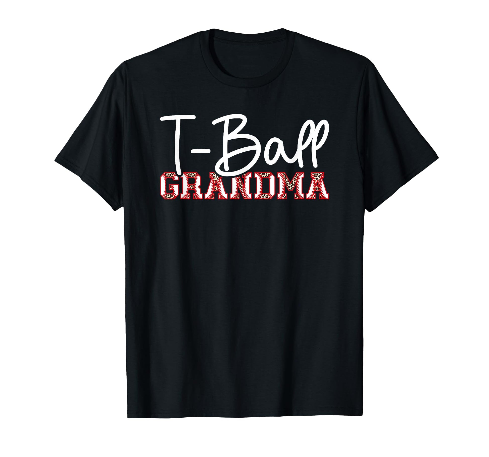 T Ball Grandma Leopard Baseball T Ball T-Shirt - Graphic Print Men Women - T-Shirt, Sweatshirt, Hoodie