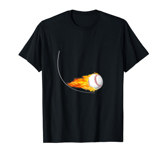 Baseball Fire Sports Player Team T-Shirt - Minimalist Print for Adults - T-Shirt, Sweatshirt, Hoodie