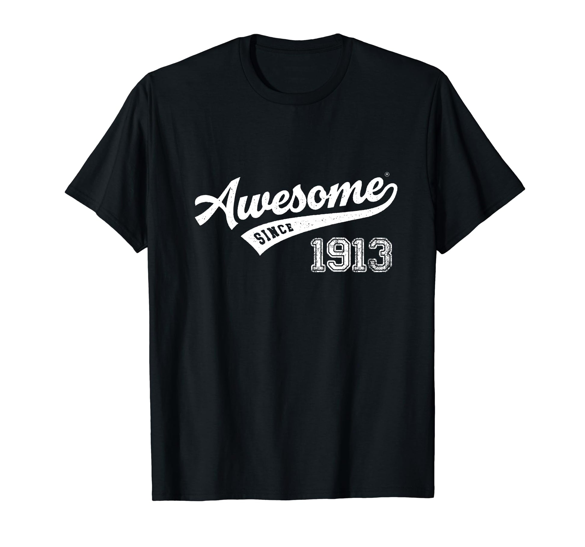 Awesome Since 1913 Old School Baseball T-Shirt - Graphic Print Unisex - T-Shirt, Sweatshirt, Hoodie