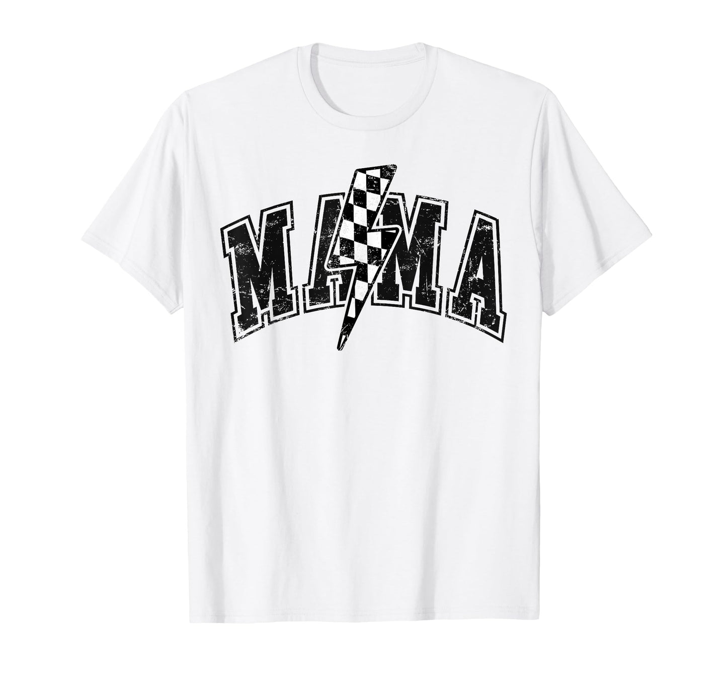 Mama Lightning Bolt Checkered T-Shirt - Custom Art Print for Adults - T-Shirt, Sweatshirt, Hoodie