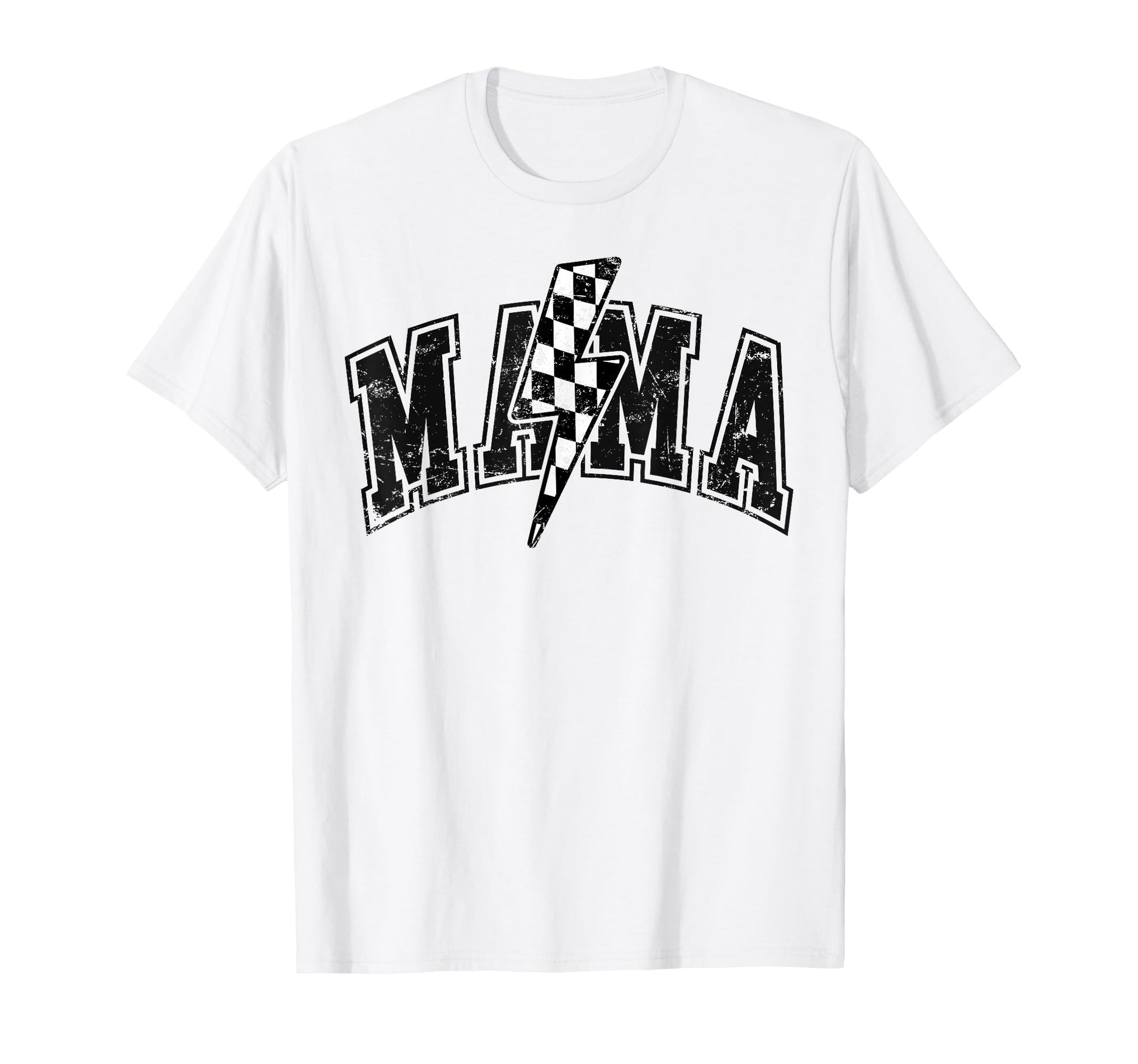 Mama Lightning Bolt Checkered T-Shirt - Custom Art Print for Adults - T-Shirt, Sweatshirt, Hoodie