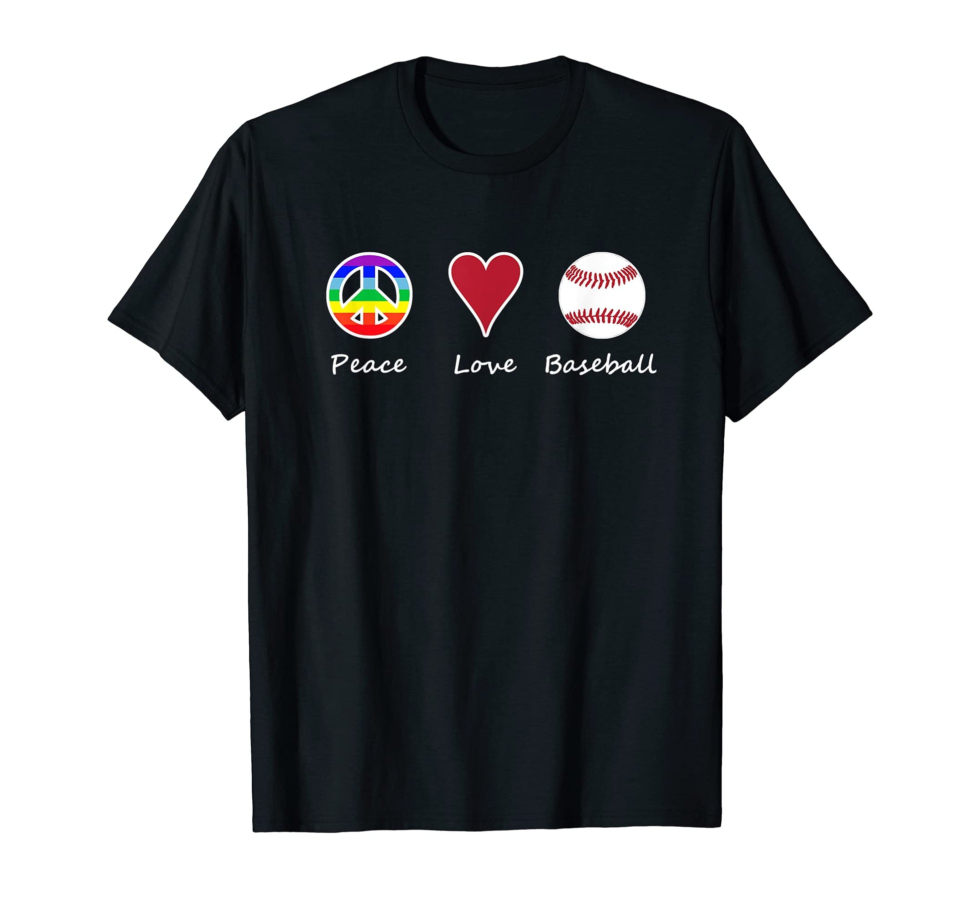 Peace Love Baseball Great American T-Shirt - Unique Graphic for Adults - T-Shirt, Sweatshirt, Hoodie