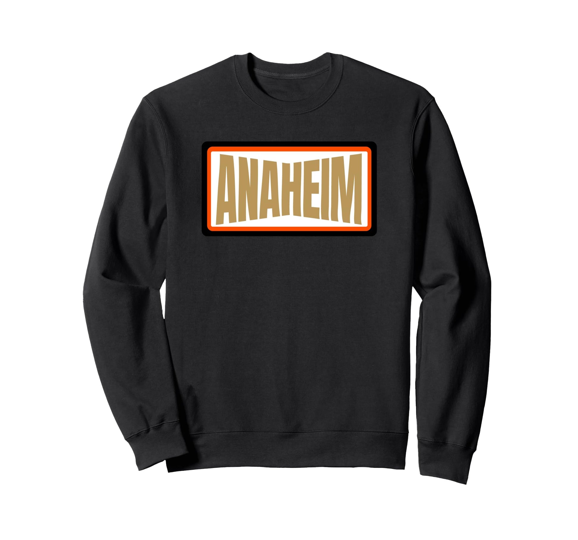 Fun Anaheim Dark Brown Orange Striped Sweatshirt - Unique Graphic Unisex - T-Shirt, Sweatshirt, Hoodie