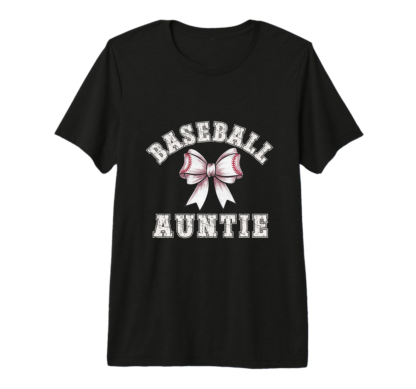 Coquette Baseball Auntie Bow Game Day T-Shirt - Minimalist Print Unisex - T-Shirt, Sweatshirt, Hoodie