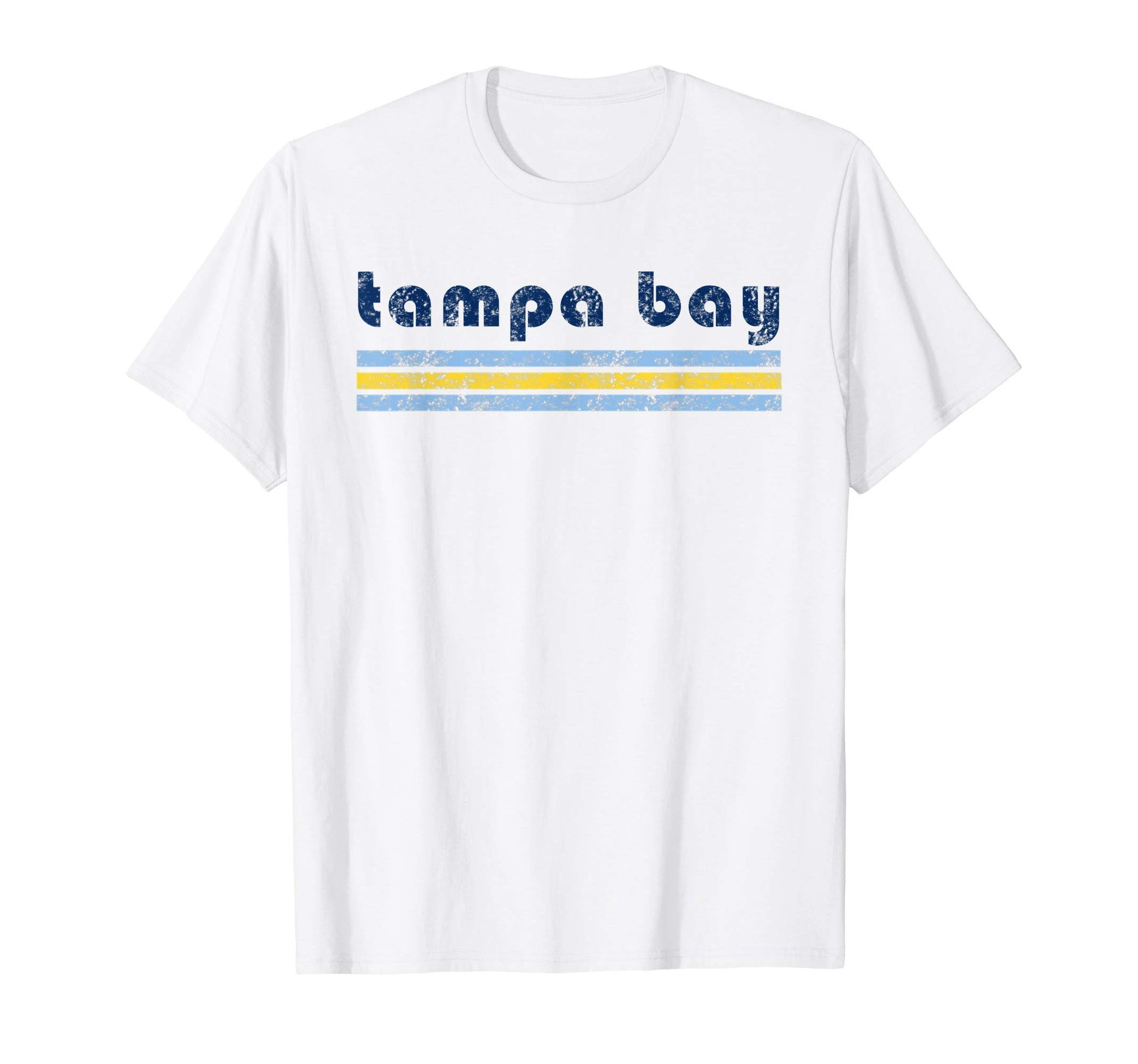 Tampa Florida Three Stripe Weathered T-Shirt - Fun Novelty Design Unisex - T-Shirt, Sweatshirt, Hoodie