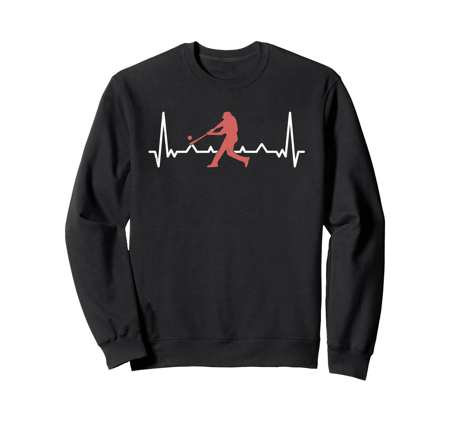 Funny Baseball Sport Heartbeat Line Sweatshirt - Fun Novelty Design Unisex - T-Shirt, Sweatshirt, Hoodie