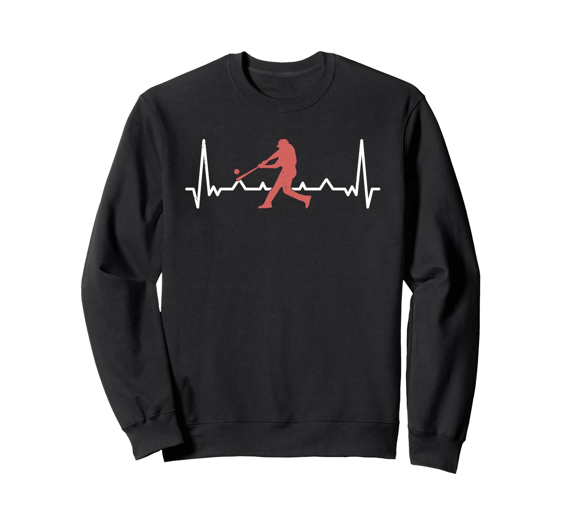Funny Baseball Sport Heartbeat Line Sweatshirt - Fun Novelty Design Unisex - T-Shirt, Sweatshirt, Hoodie