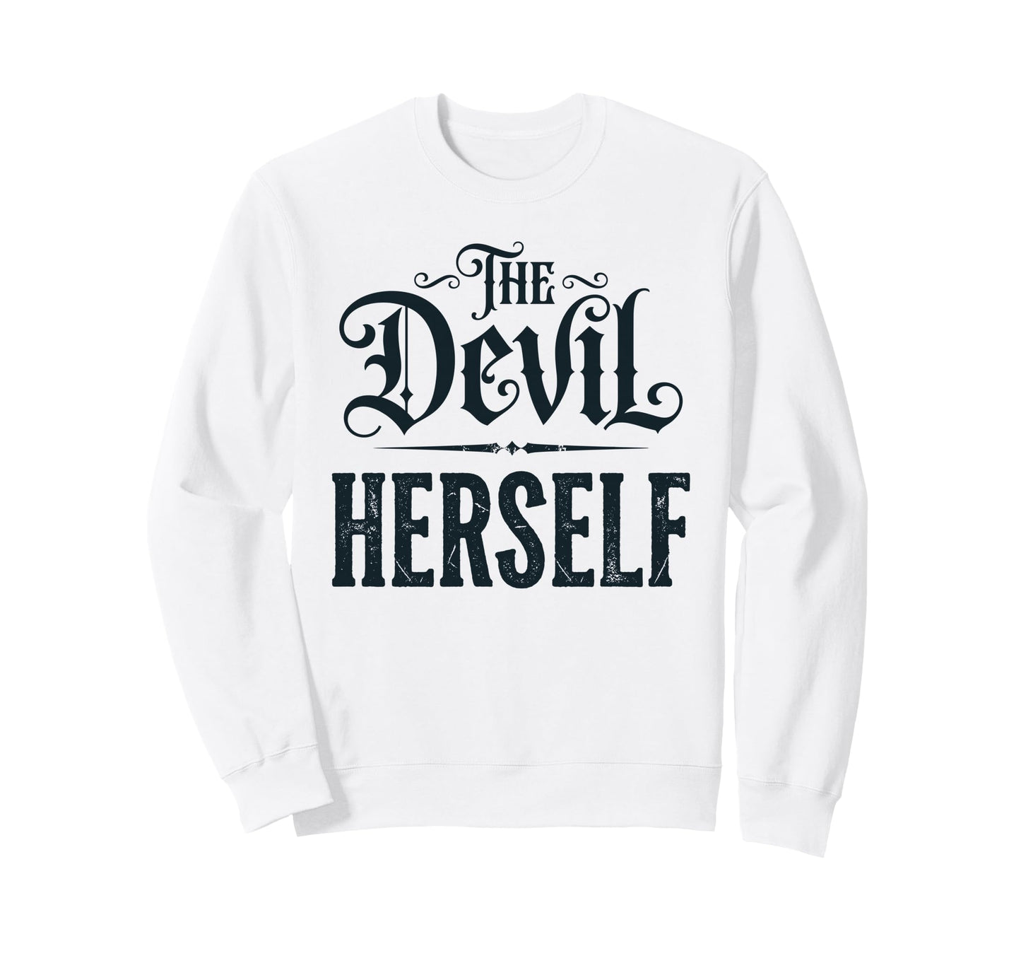 Devil Herself Occult Dark Feminine Sweatshirt - Minimalist Print Unisex - T-Shirt, Sweatshirt, Hoodie