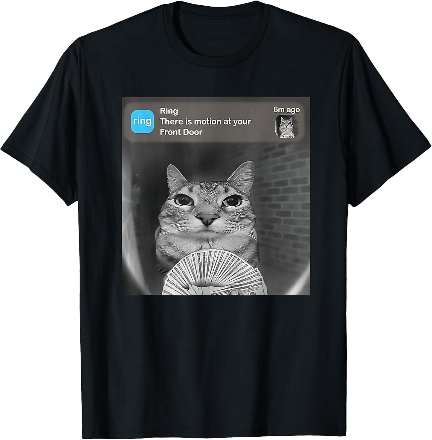 Funny Motion Detected Meme Cat Cash - Adult & Kids T-Shirts, Sweatshirts & Hoodies apparel design preview 1
