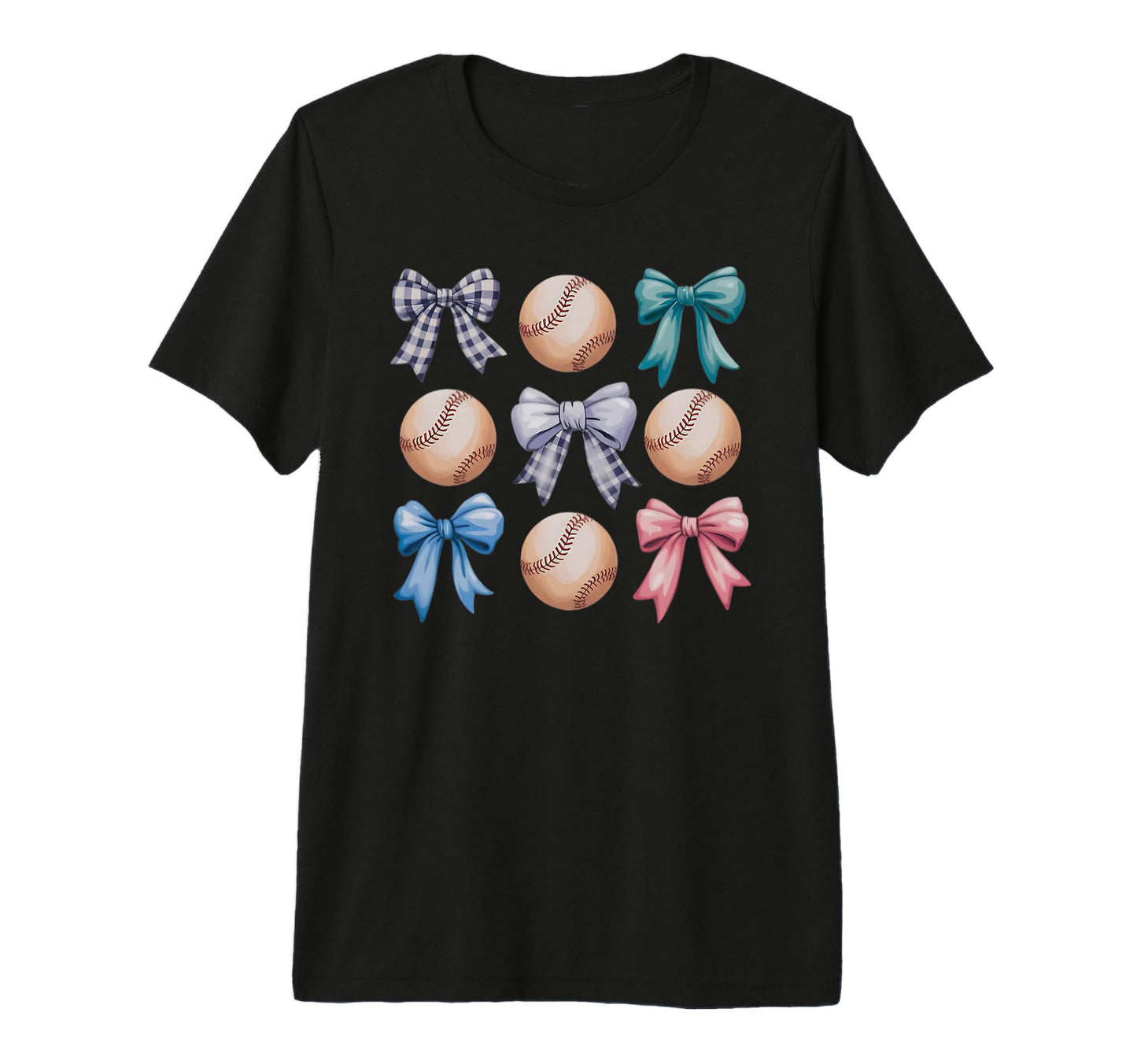 Baseball Coquette Bow Mom Sister Tri T-Shirt - Fun Novelty Design Unisex - T-Shirt, Sweatshirt, Hoodie