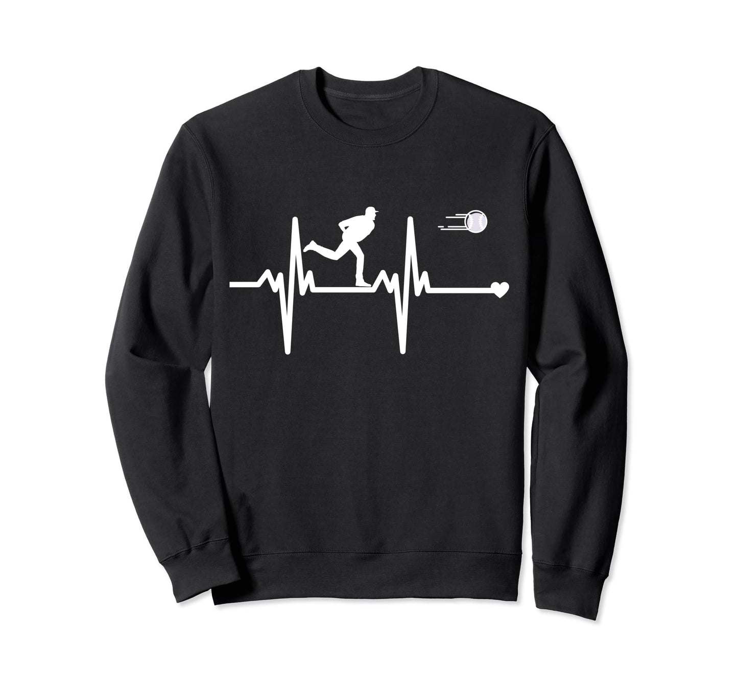 Baseball Heartbeat Pulse Players And Sweatshirt - Trendy Graphic Men Women - T-Shirt, Sweatshirt, Hoodie