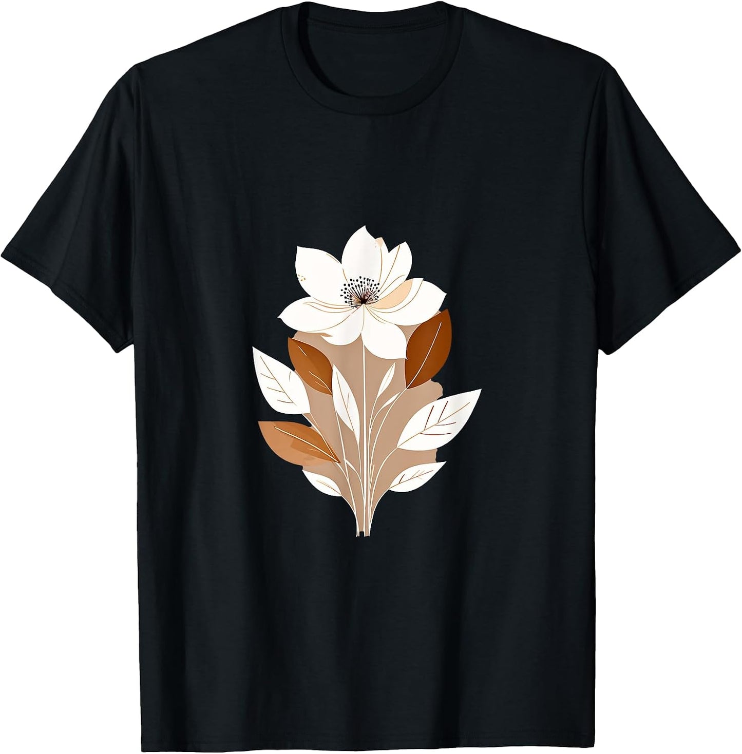 Minimalist Floral Art Cream Light Boho Aesthetic - Adult & Kids T-Shirts, Sweatshirts & Hoodies apparel design preview 1