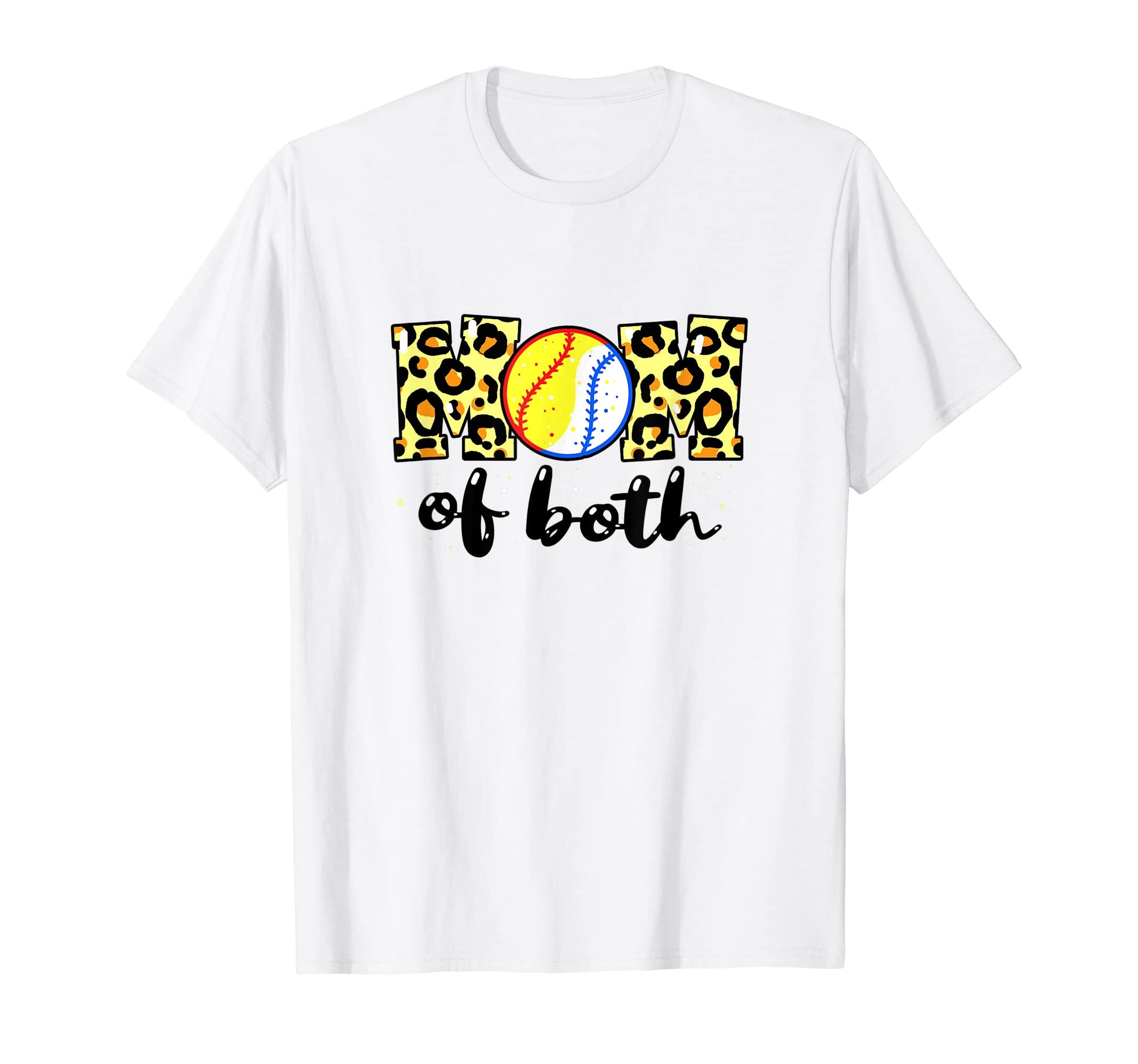 Mom Both Leopard Baseball Mom Softball T-Shirt - Streetwear Style Unisex - T-Shirt, Sweatshirt, Hoodie
