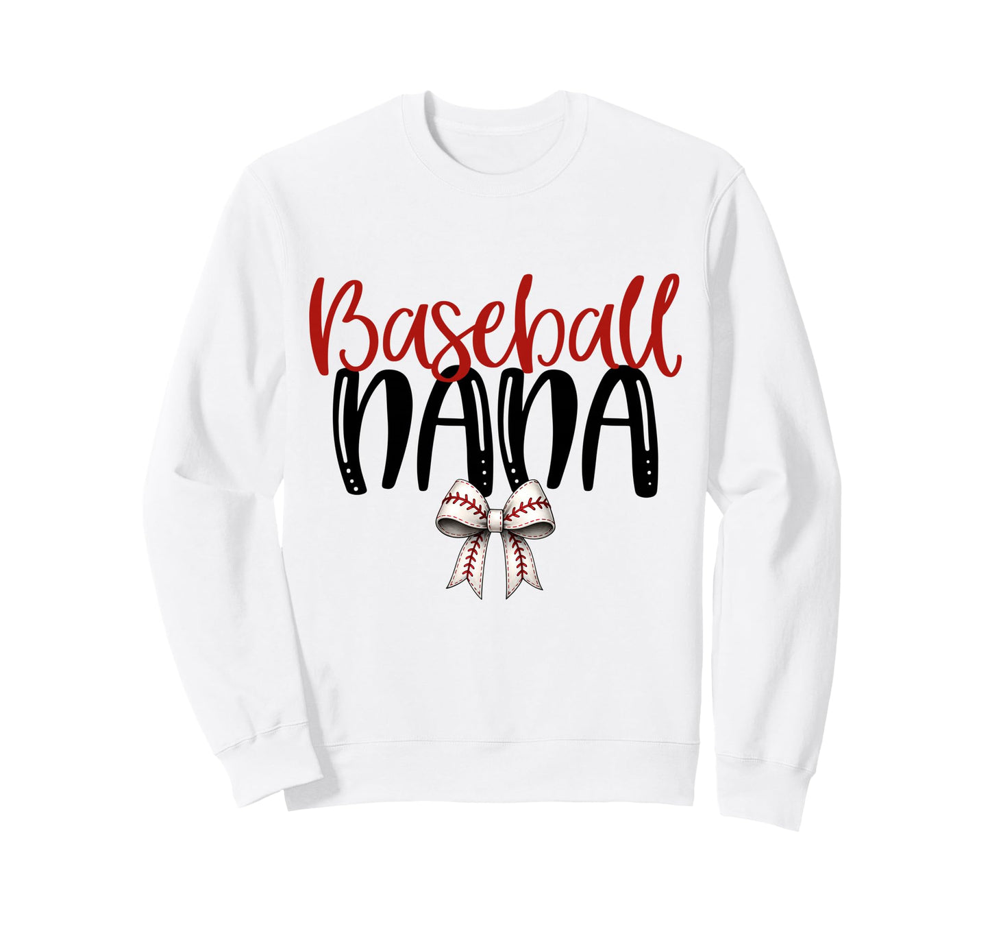 Baseball Nana Coquette Bow Game Day Sweatshirt - Novelty Apparel for Adults - T-Shirt, Sweatshirt, Hoodie