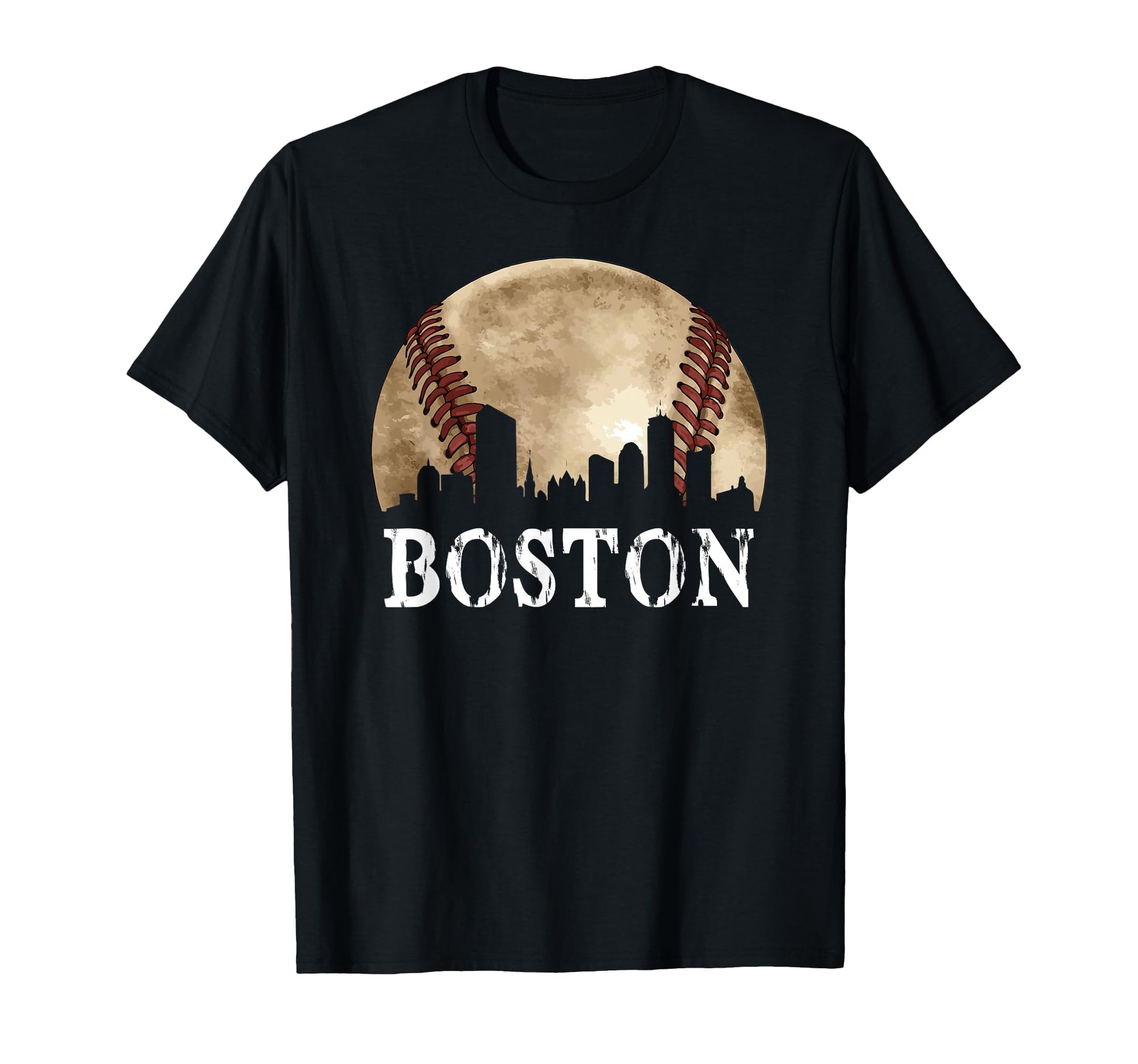 Boston Skyline City Baseball Lover T-Shirt - Custom Art Print for Adults - T-Shirt, Sweatshirt, Hoodie
