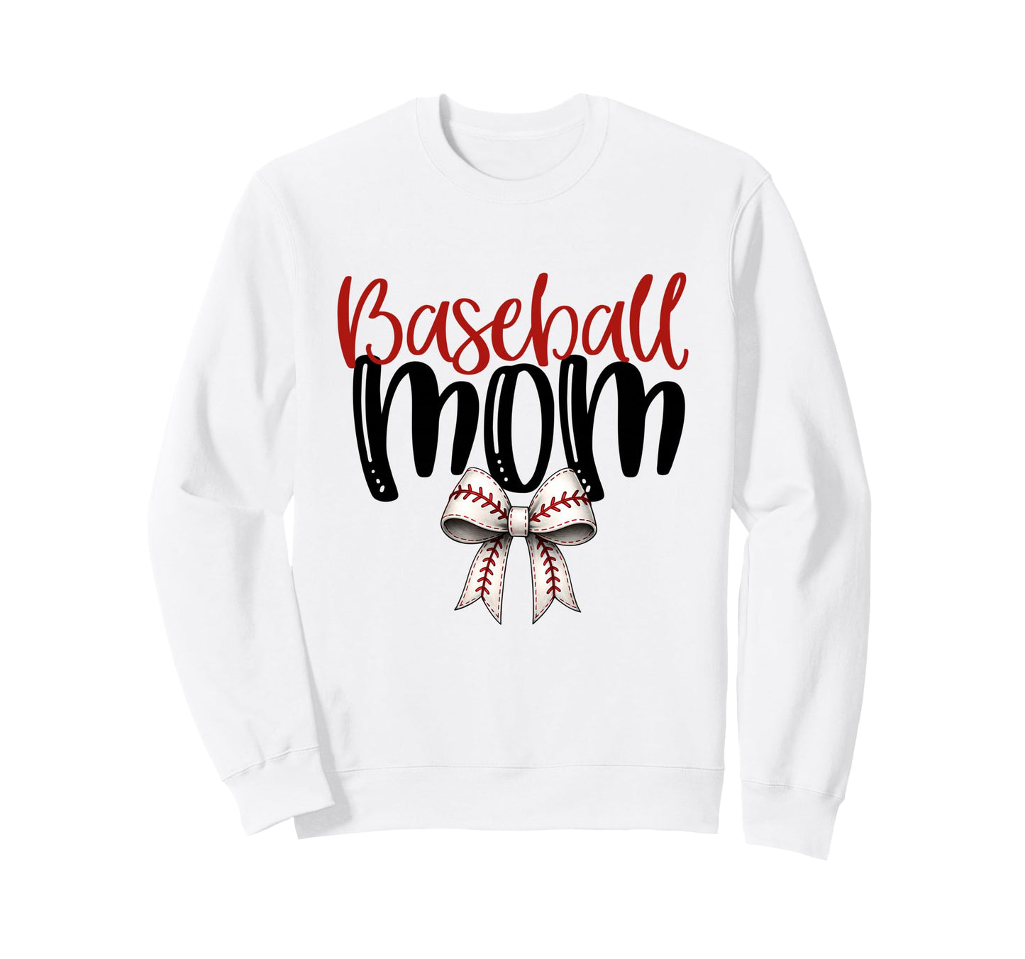 Baseball Mom Coquette Bow Game Sweatshirt - Casual Everyday Wear Men Women - T-Shirt, Sweatshirt, Hoodie
