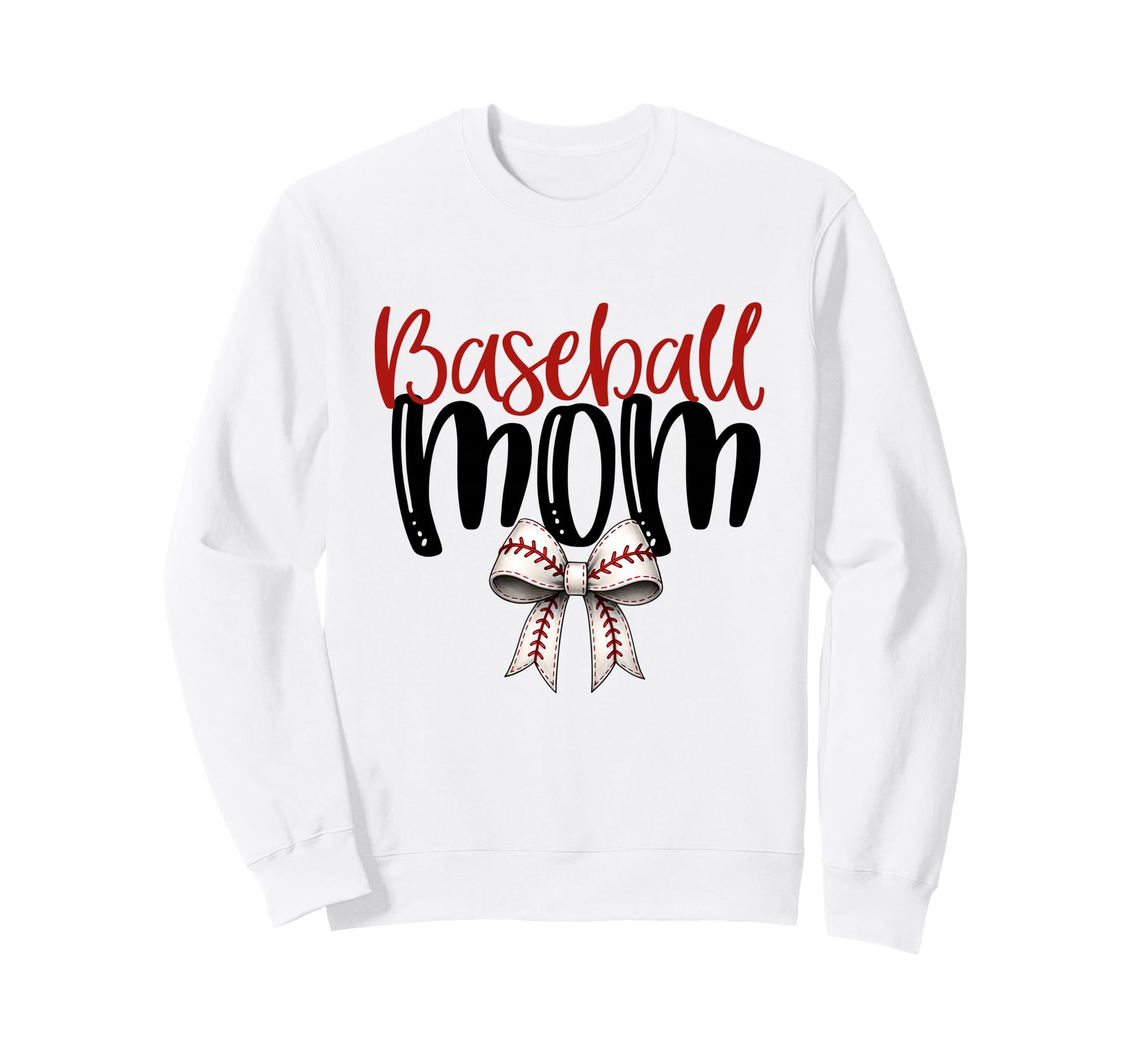 Baseball Mom Coquette Bow Game Sweatshirt - Casual Everyday Wear Men Women - T-Shirt, Sweatshirt, Hoodie