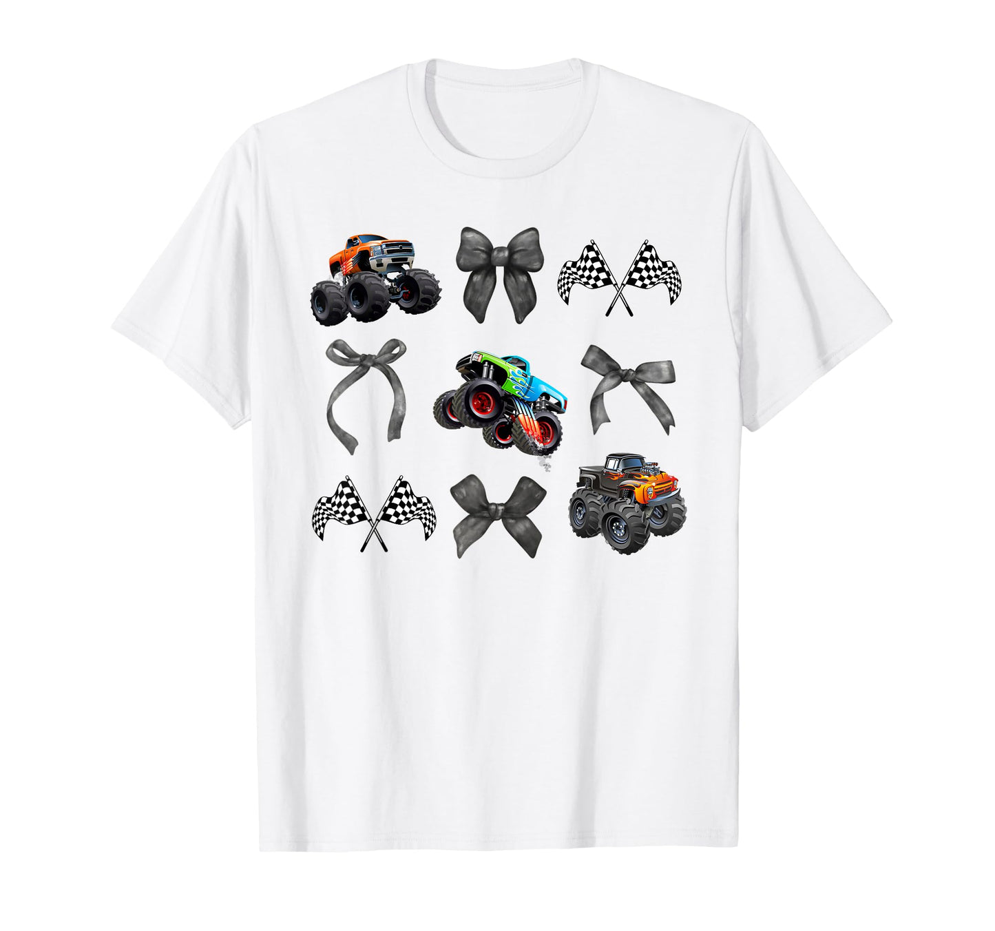 Coquette Bow Checkered Flag Racing T-Shirt - Unique Graphic Men Women - T-Shirt, Sweatshirt, Hoodie