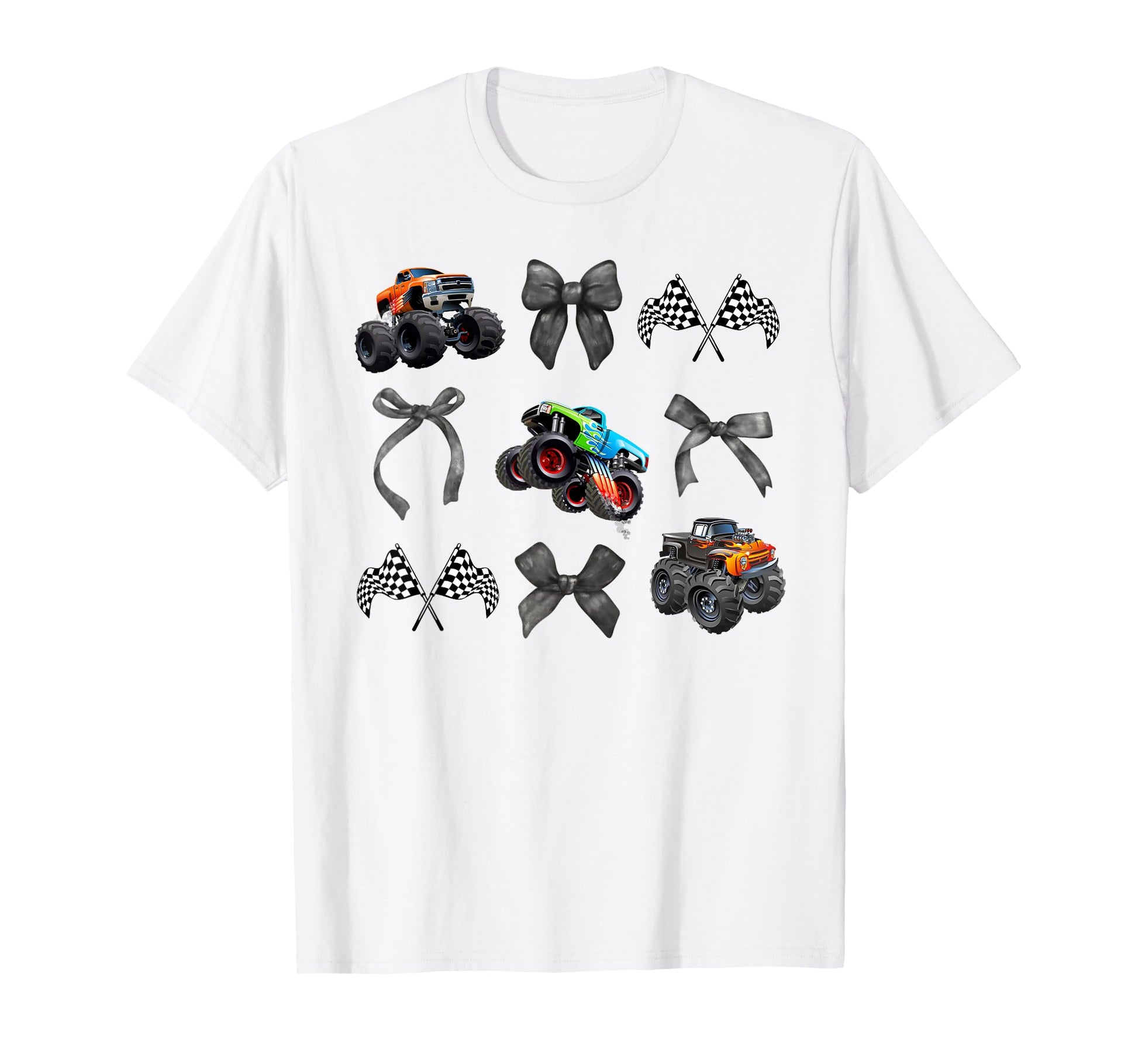 Coquette Bow Checkered Flag Racing T-Shirt - Unique Graphic Men Women - T-Shirt, Sweatshirt, Hoodie