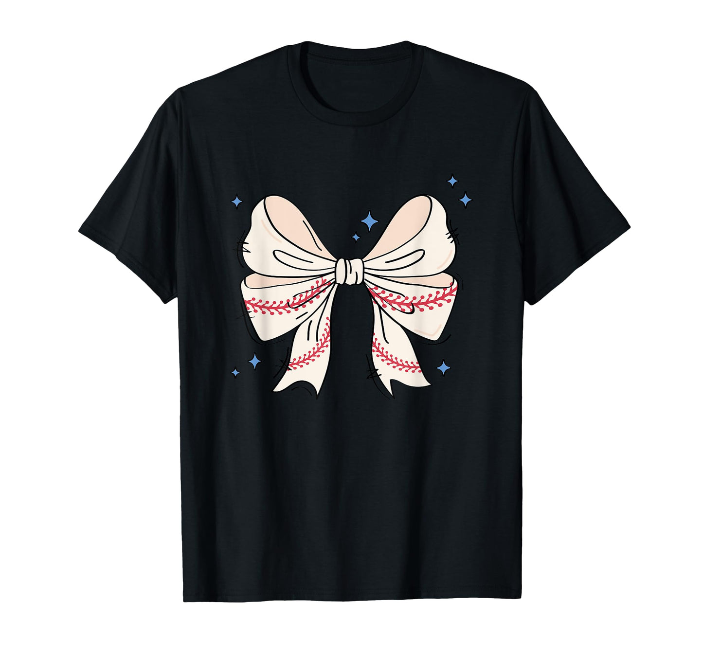 Baseball Bow Creative Art T-Shirt - Aesthetic Graphic for Adults - T-Shirt, Sweatshirt, Hoodie