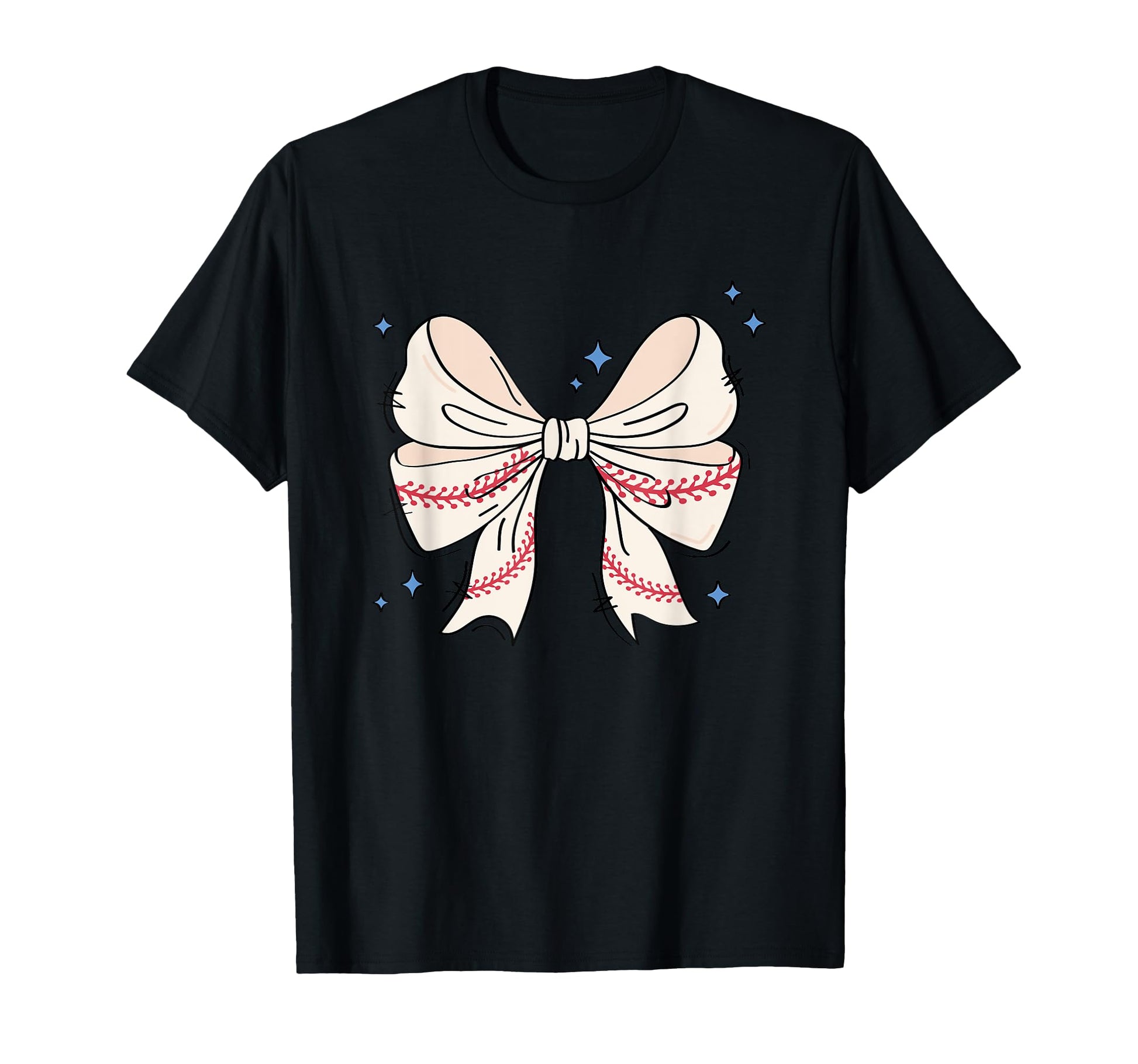 Baseball Bow Creative Art T-Shirt - Aesthetic Graphic for Adults - T-Shirt, Sweatshirt, Hoodie