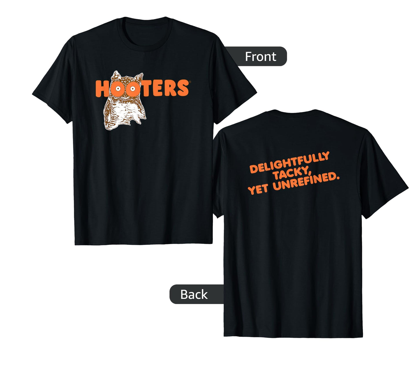 Hooters Throwback Logo Front And Back T-Shirt - Graphic Print Men Women - T-Shirt, Sweatshirt, Hoodie