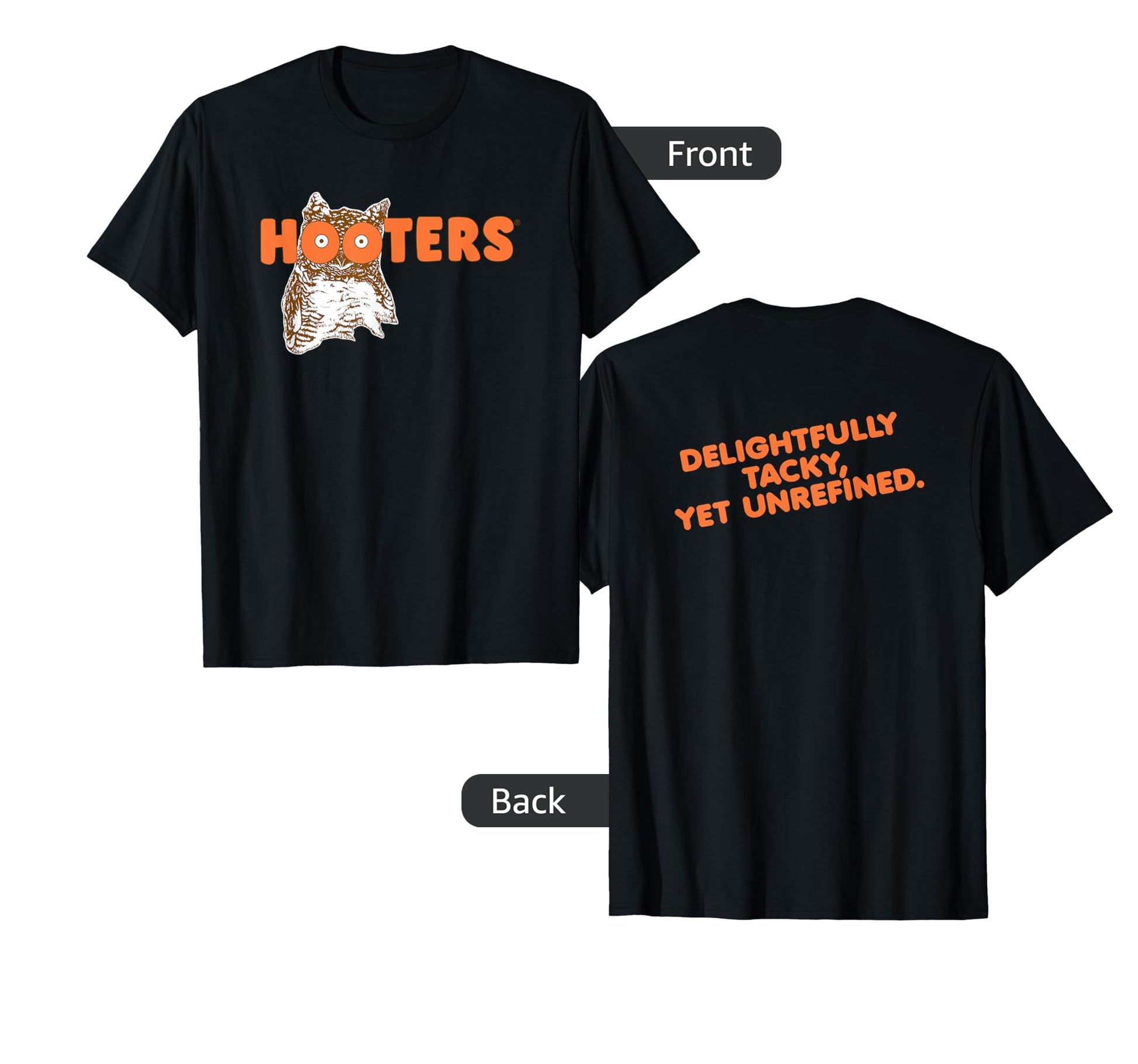 Hooters Throwback Logo Front And Back T-Shirt - Graphic Print Men Women - T-Shirt, Sweatshirt, Hoodie
